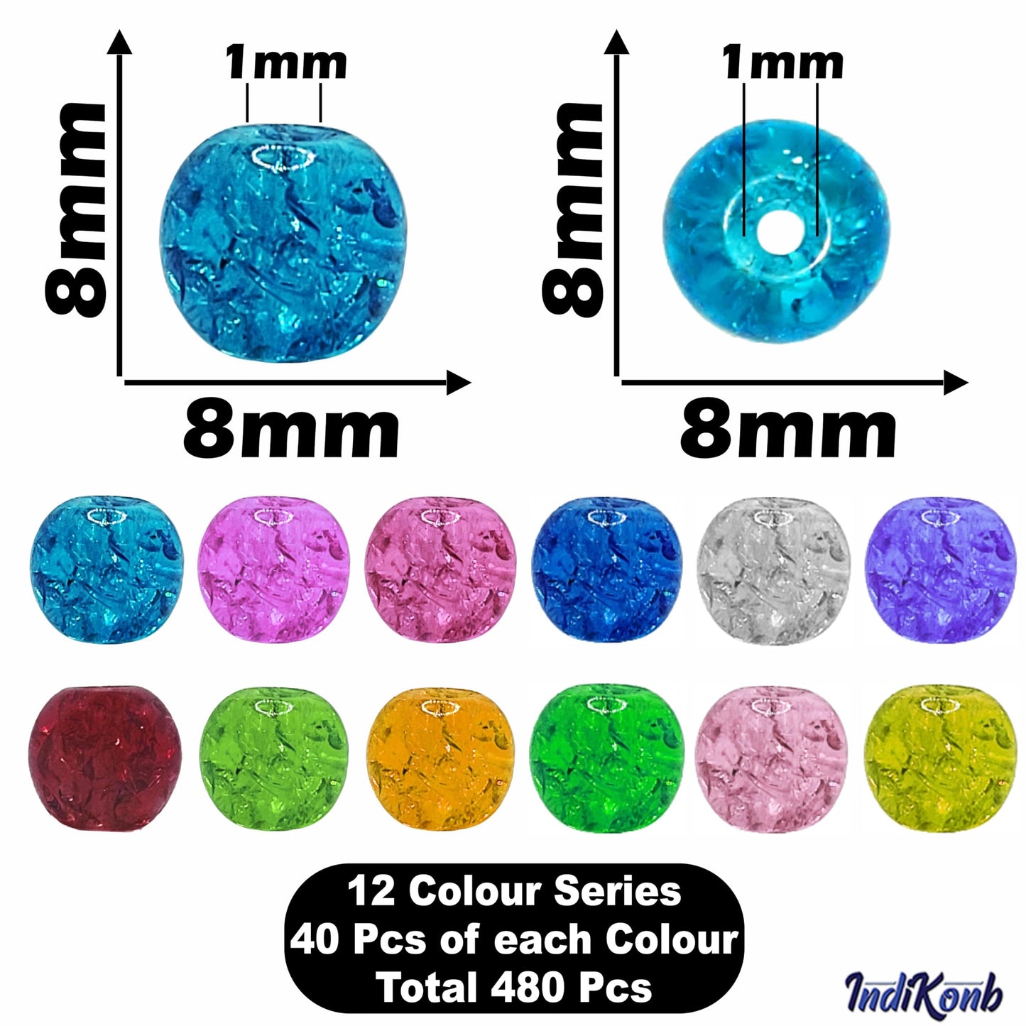 For neat results in necklace making and DIY jewellery projects, 8mm acrylic and plastic beads are a useful detail.