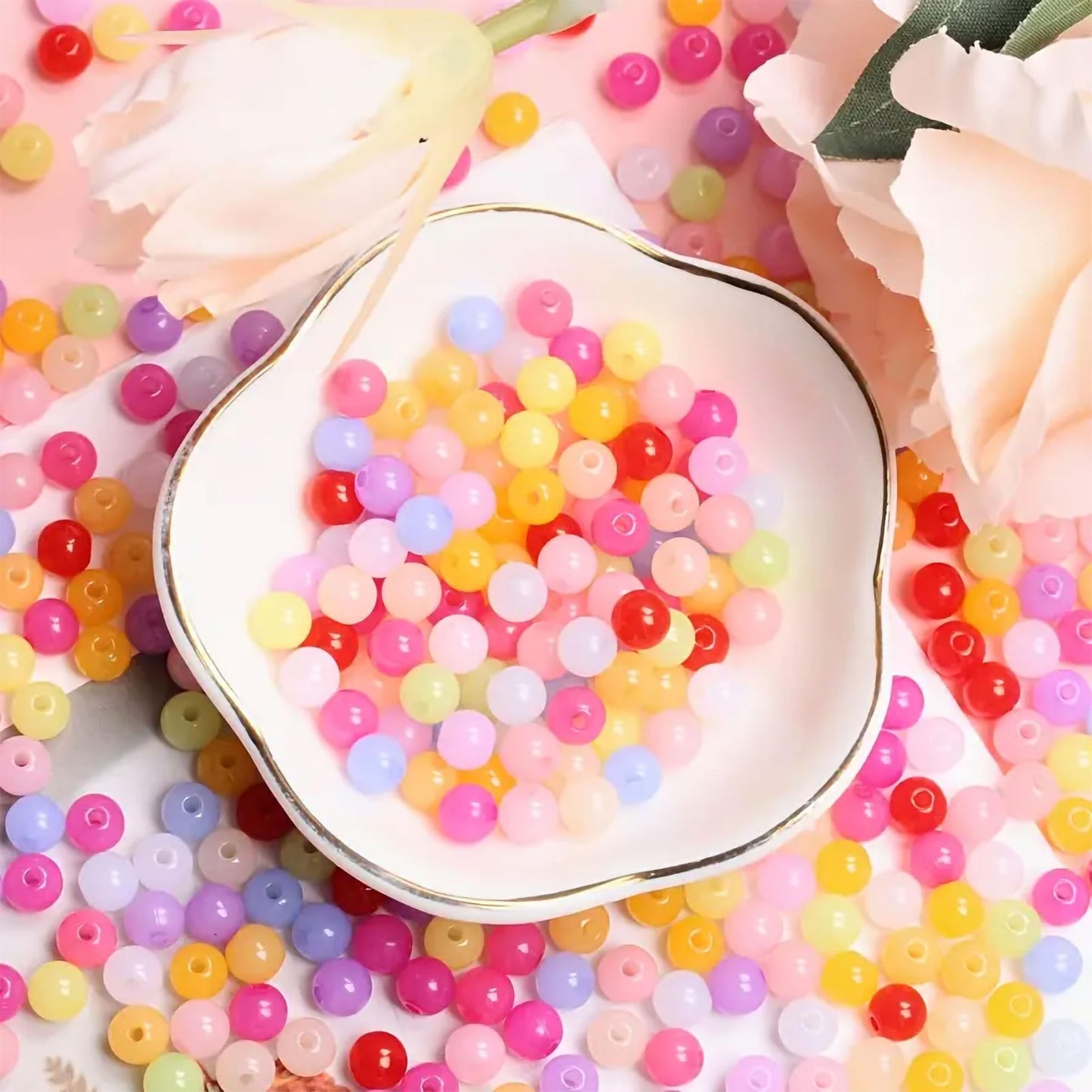 For a cleaner finish in beading craft, 6mm and multicolour 6mm beads are a useful choice.