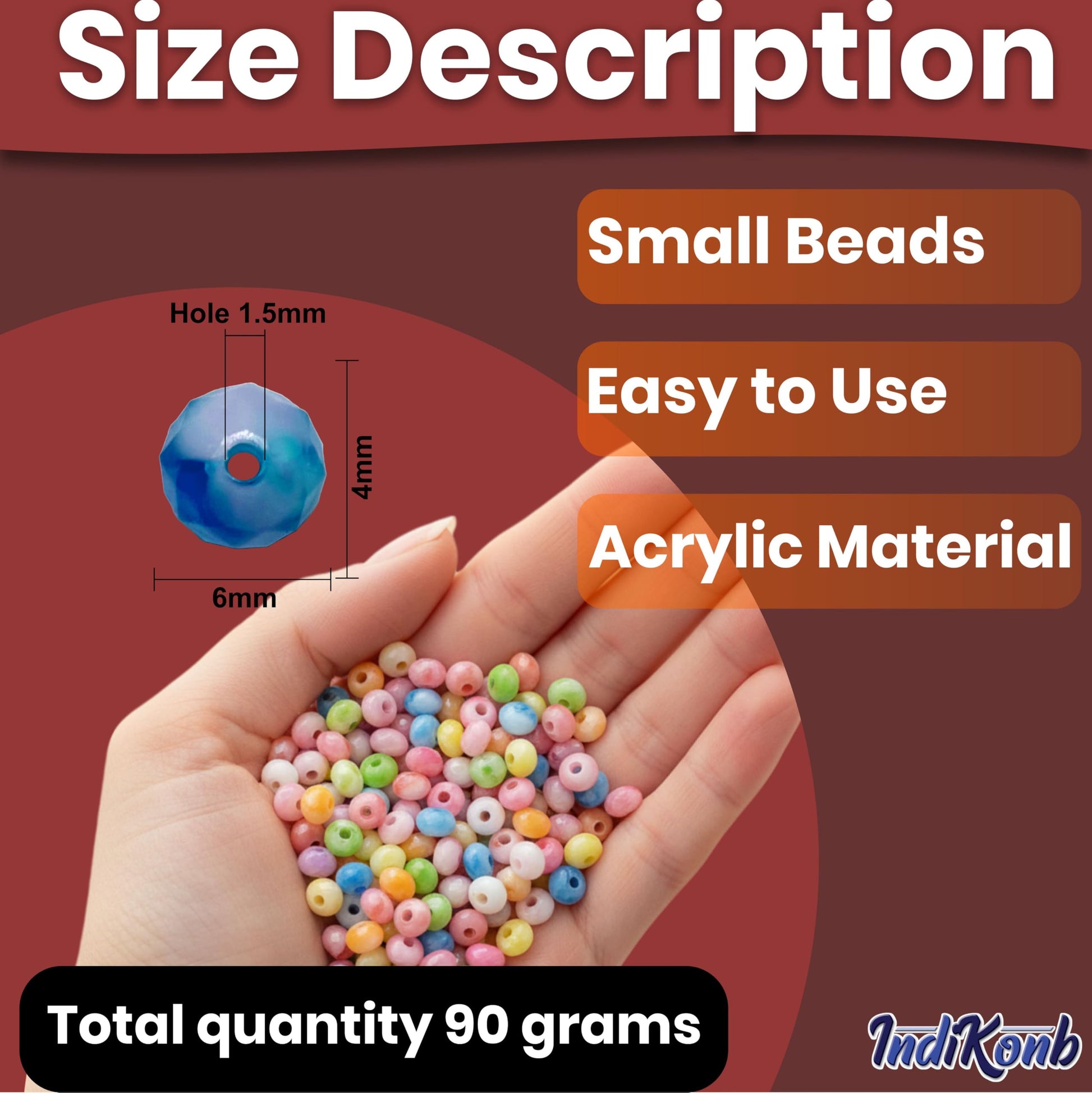Multicolor Acrylic Marble Beads Set for Jewelry Making Multicolour image 2
