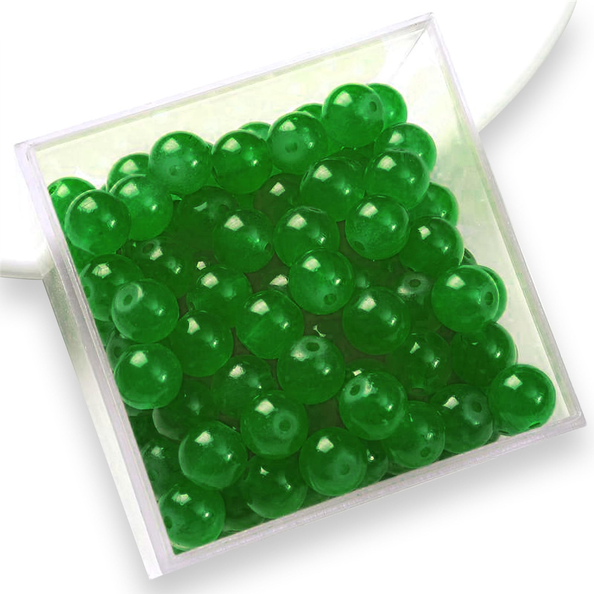 Dark green and pearl 8mm beads support bracelet making, necklace making and DIY jewellery projects with a clean decorative finish.