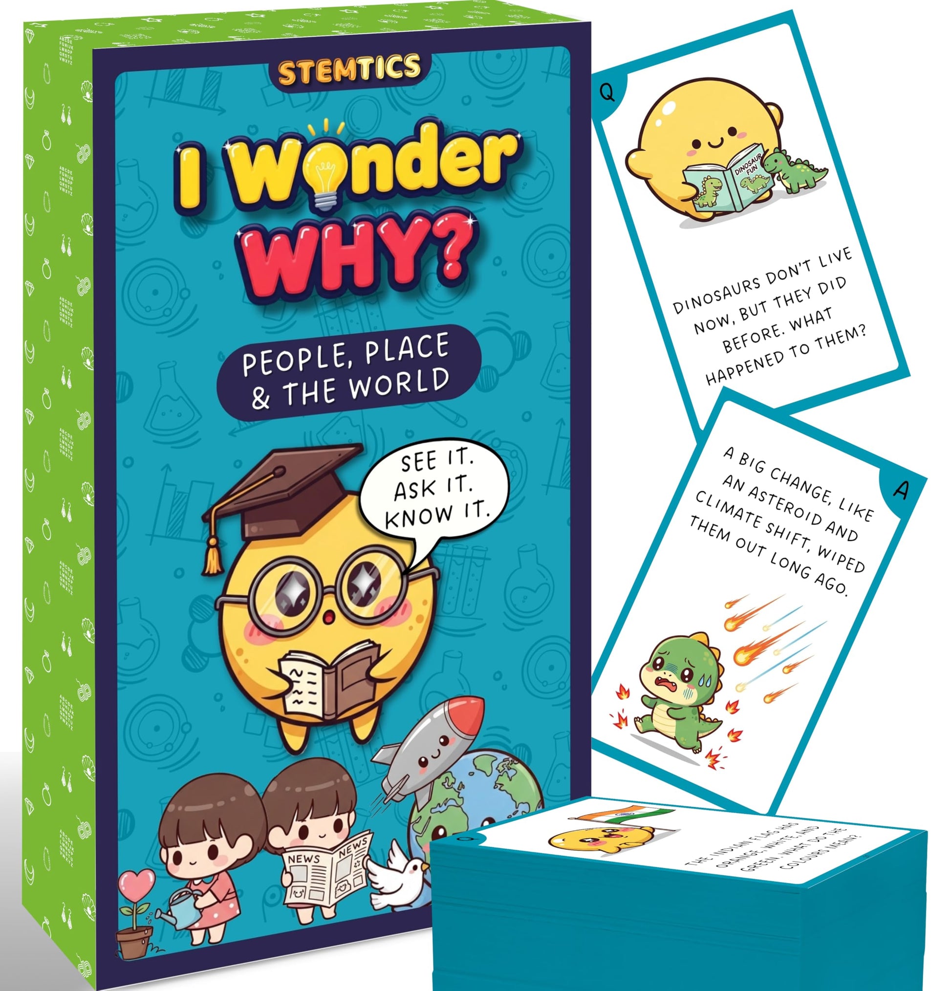 Multi-color General Knowledge Flash Cards for Kids Set Paper. Main product image showing the full product layout.