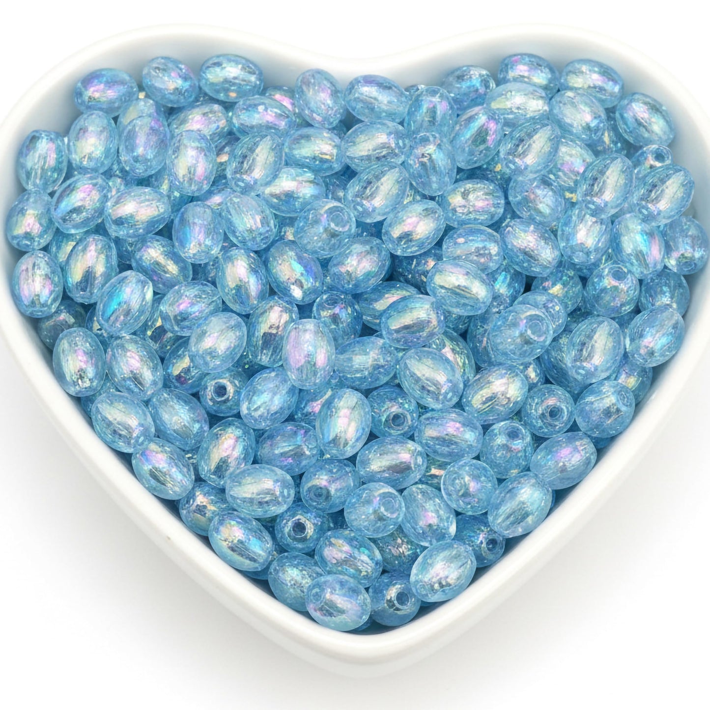 Glossy Rainbow Crystal Acrylic Beads for Jewelry Making Light Blue product image