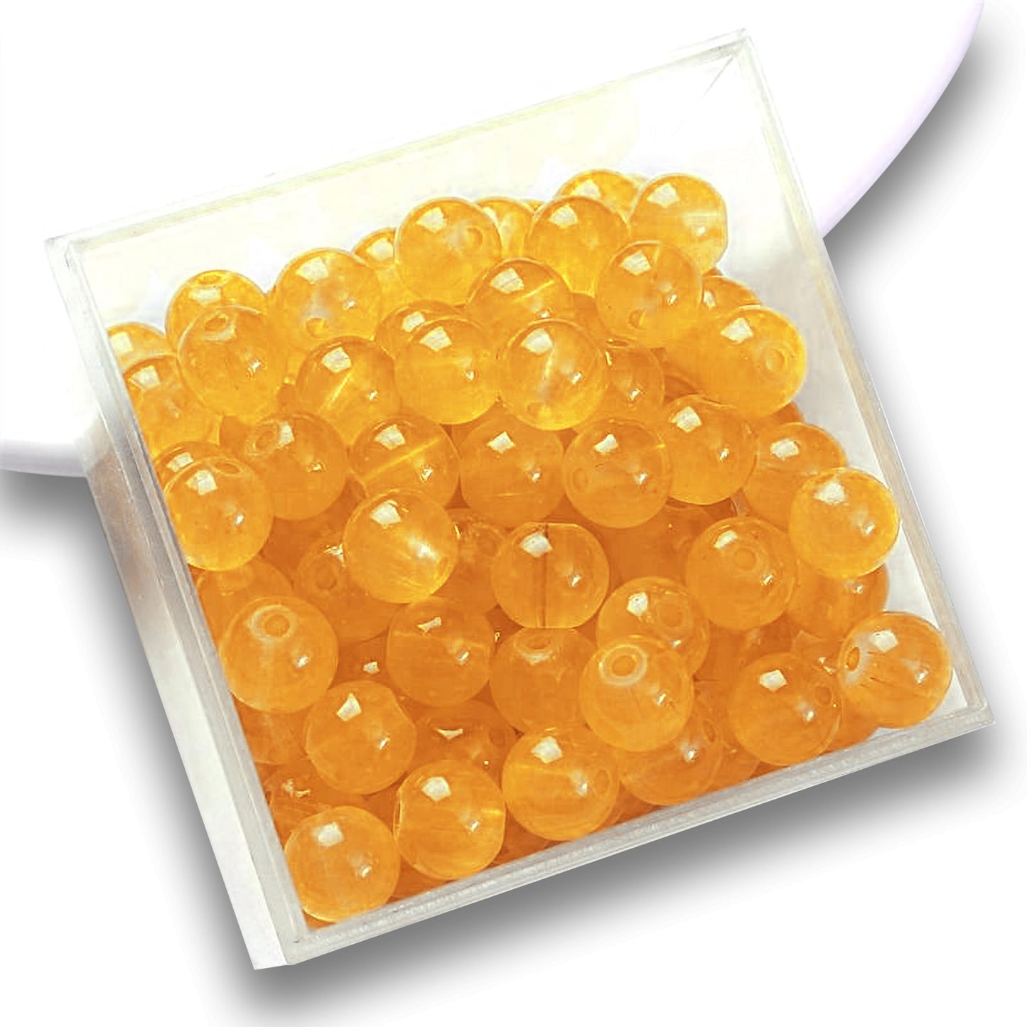 For neat results in bracelet making, necklace making and DIY jewellery projects, marigold and pearl 8mm beads are a useful detail.