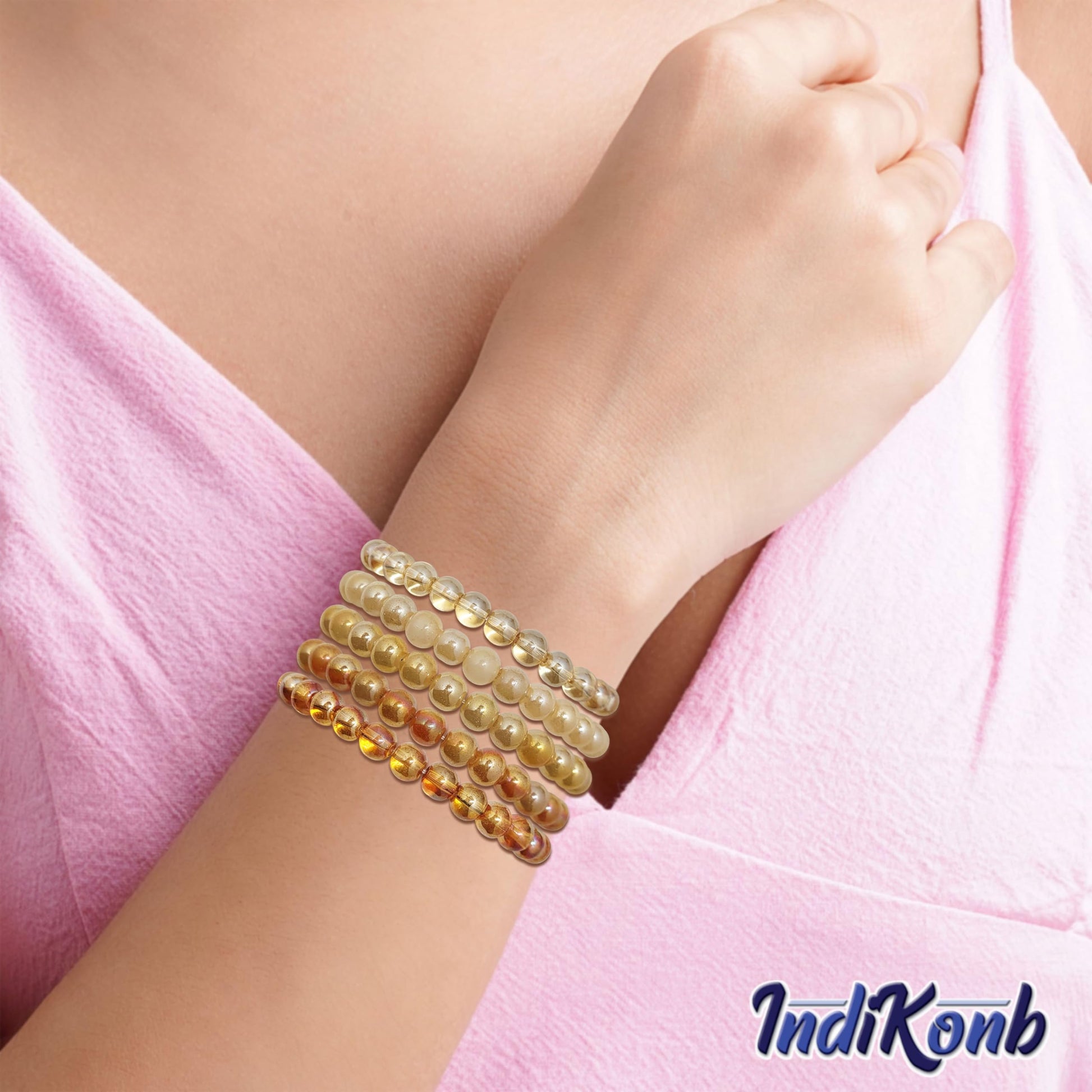 When beading craft needs a neat craft texture, useful in handmade accessories and bracelet making, gold and black 6mm and 8mm beads work well.