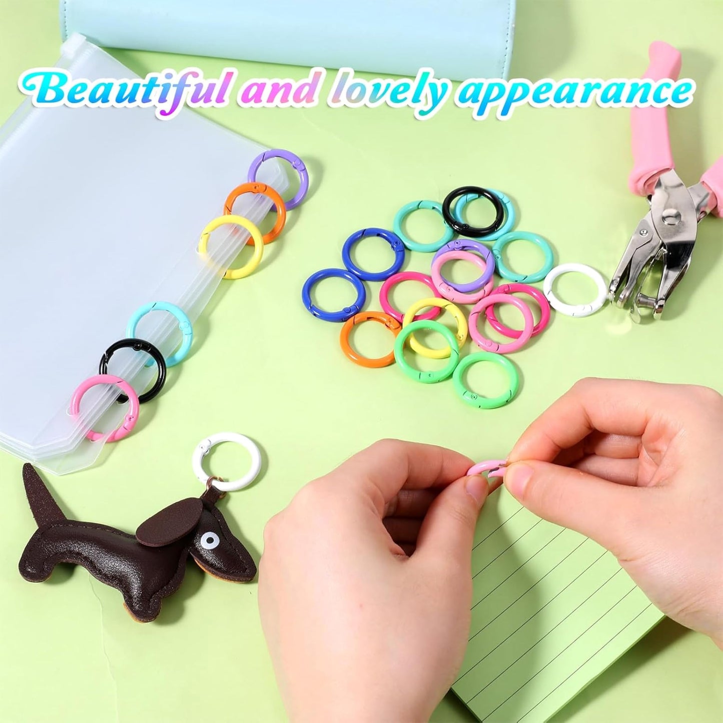 Choose round bag charm connectors to add durable-looking metal detail across bag charms and DIY accessories.