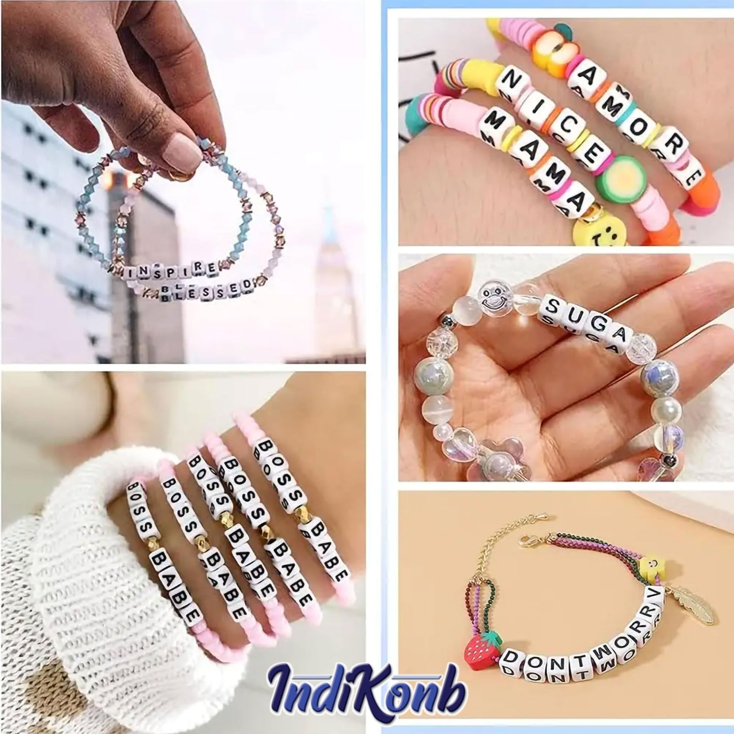 Multicolour and clear 6mm beads help shape a polished result for bracelet making, necklace making and DIY jewellery projects.