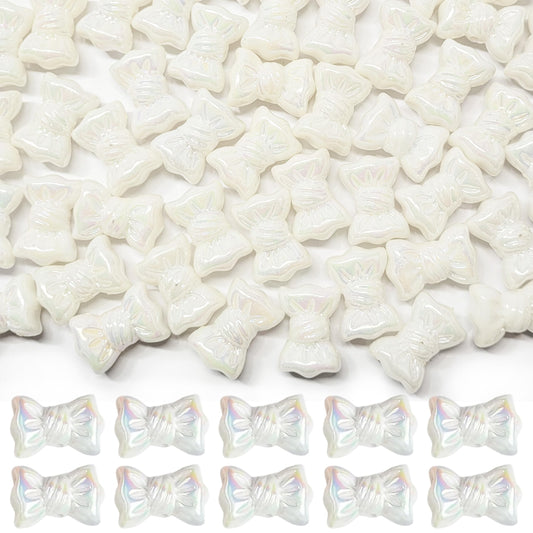 White DIY Phone Charm Making Kit with Beads and Charms. Main product image showing the full assortment for jewelry making and craft work.