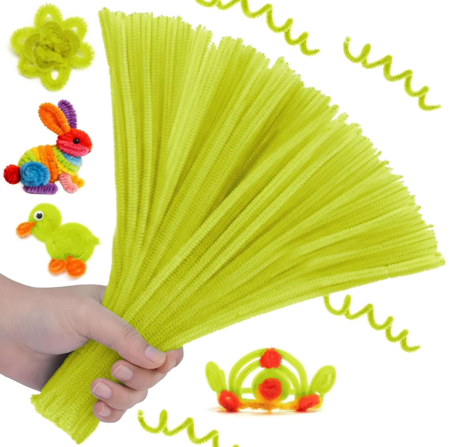 Soft chenille pipe cleaner stems turn flower making into more expressive craft work.
