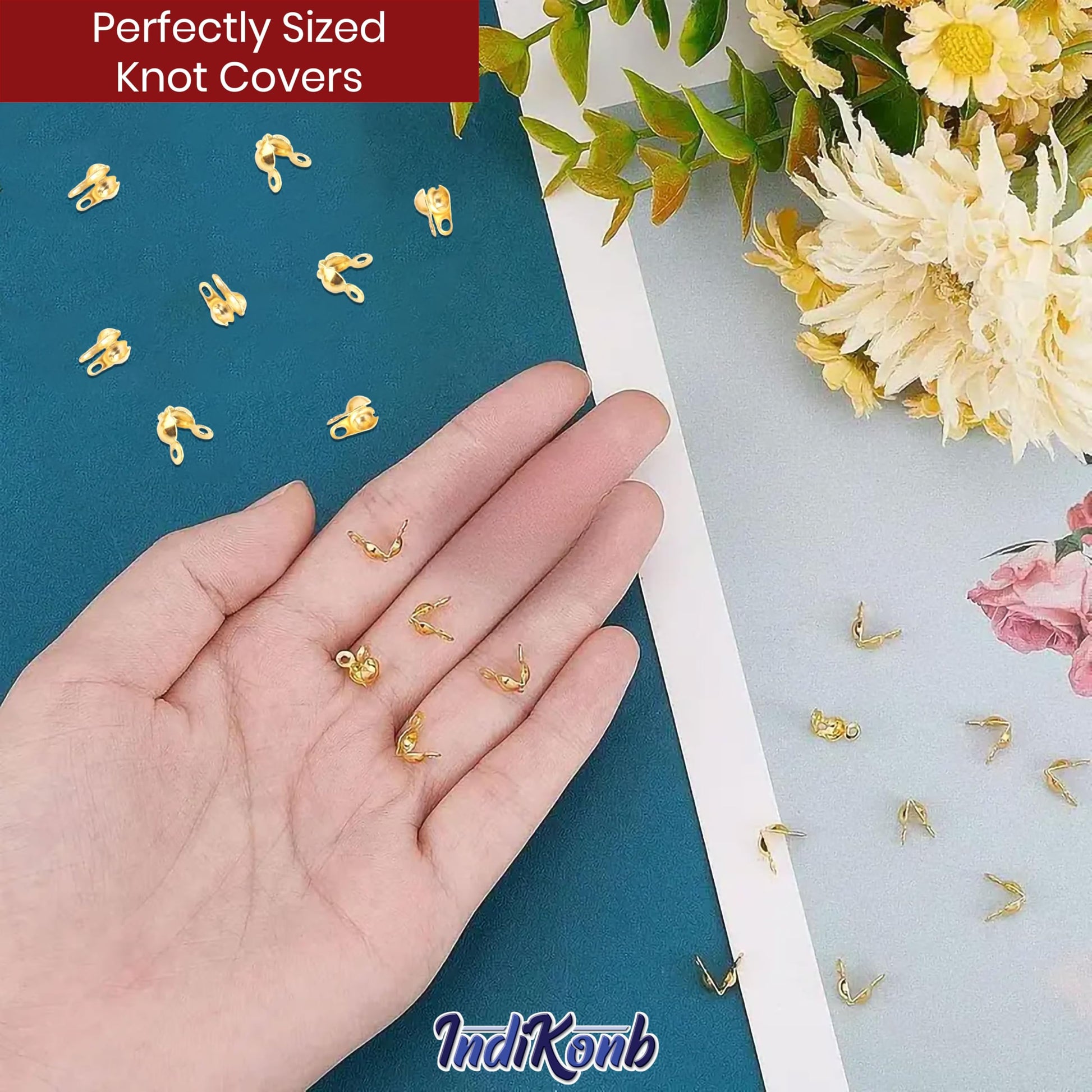 A neat decorative finish makes gold 8mm jewellery making kit suitable for craft classes, creative bead projects and decorative craft finishing with 8mm detail.