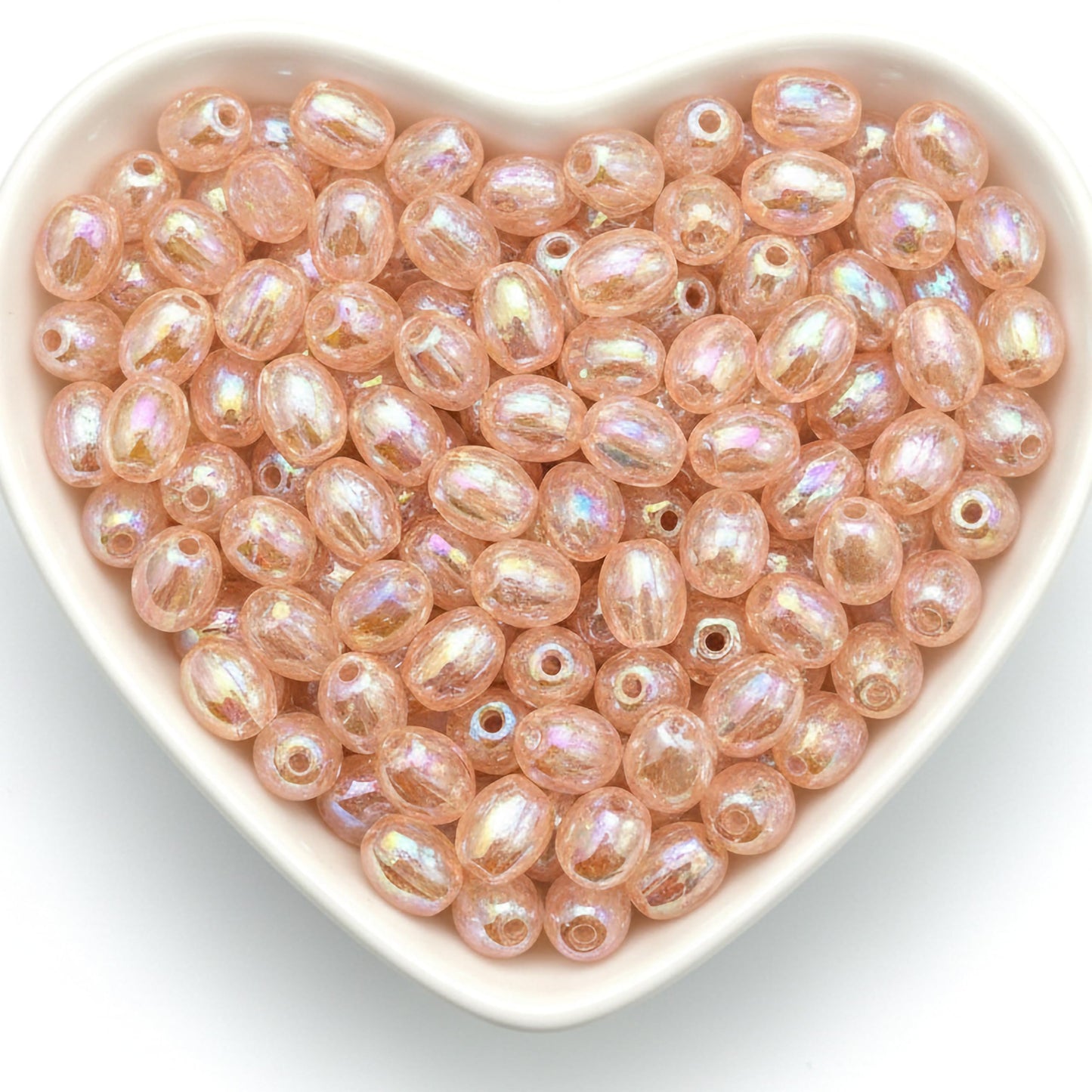 Glossy Rainbow Crystal Acrylic Beads for Jewelry Making Peach product image