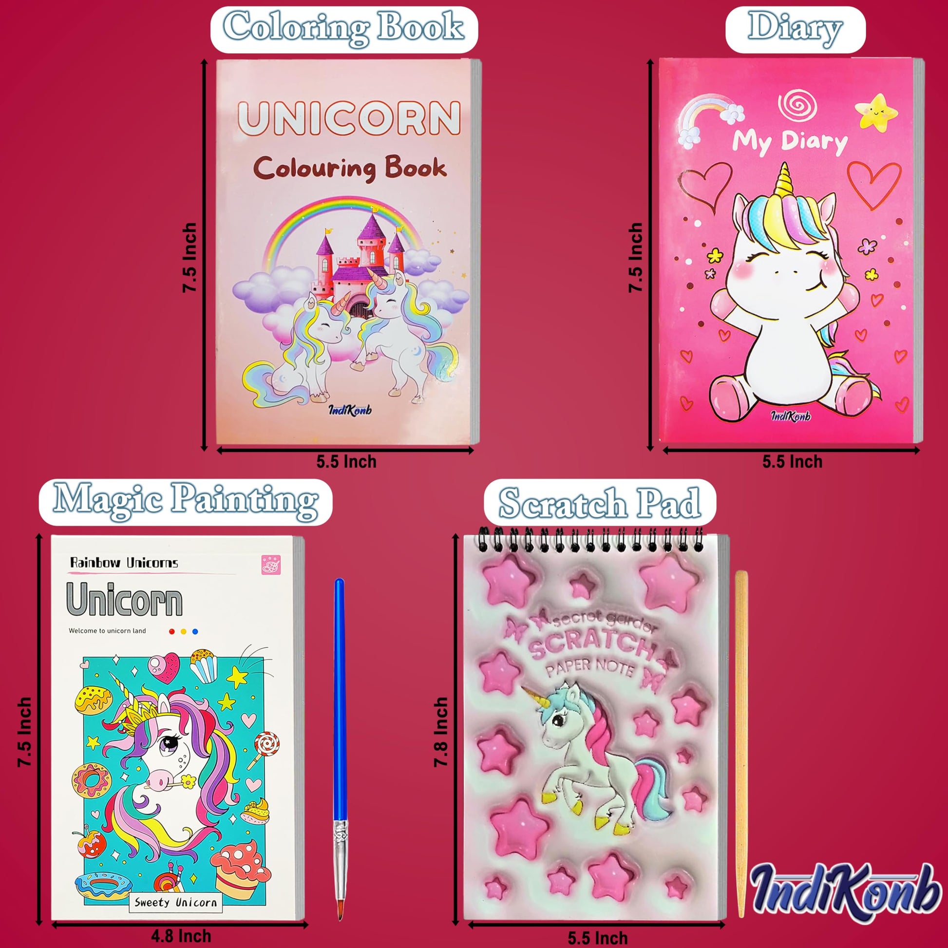 Colourful activity base to handmade projects comes through clearly in wooden unicorn art and craft kit for DIY craft projects and school projects.