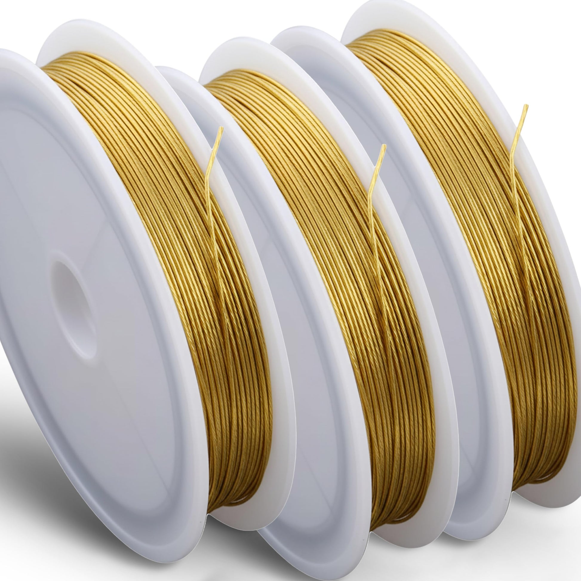 Keep bracelet making and necklace designs looking polished with smooth gold beading wire rolls.