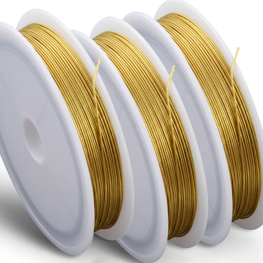 Keep bracelet making and necklace designs looking polished with smooth gold beading wire rolls.