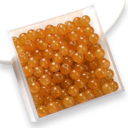 The clean decorative look finish of orange and pearl 6 mm and 6mm beads works nicely in bracelet making, necklace making and DIY jewellery projects.