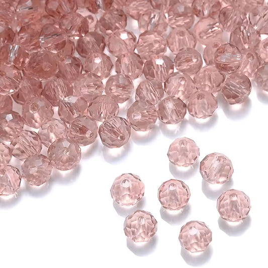 Pink and transparent 8mm and 90 grams beads fit into bracelet making, necklace making and DIY jewellery projects without making the design feel heavy.