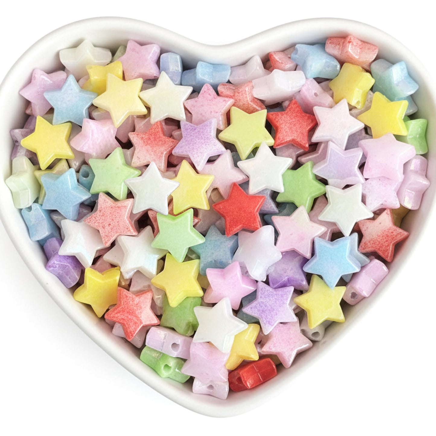 Star Beads for Bracelet Making, 10mm Plastic Star Shaped Multicolor product image