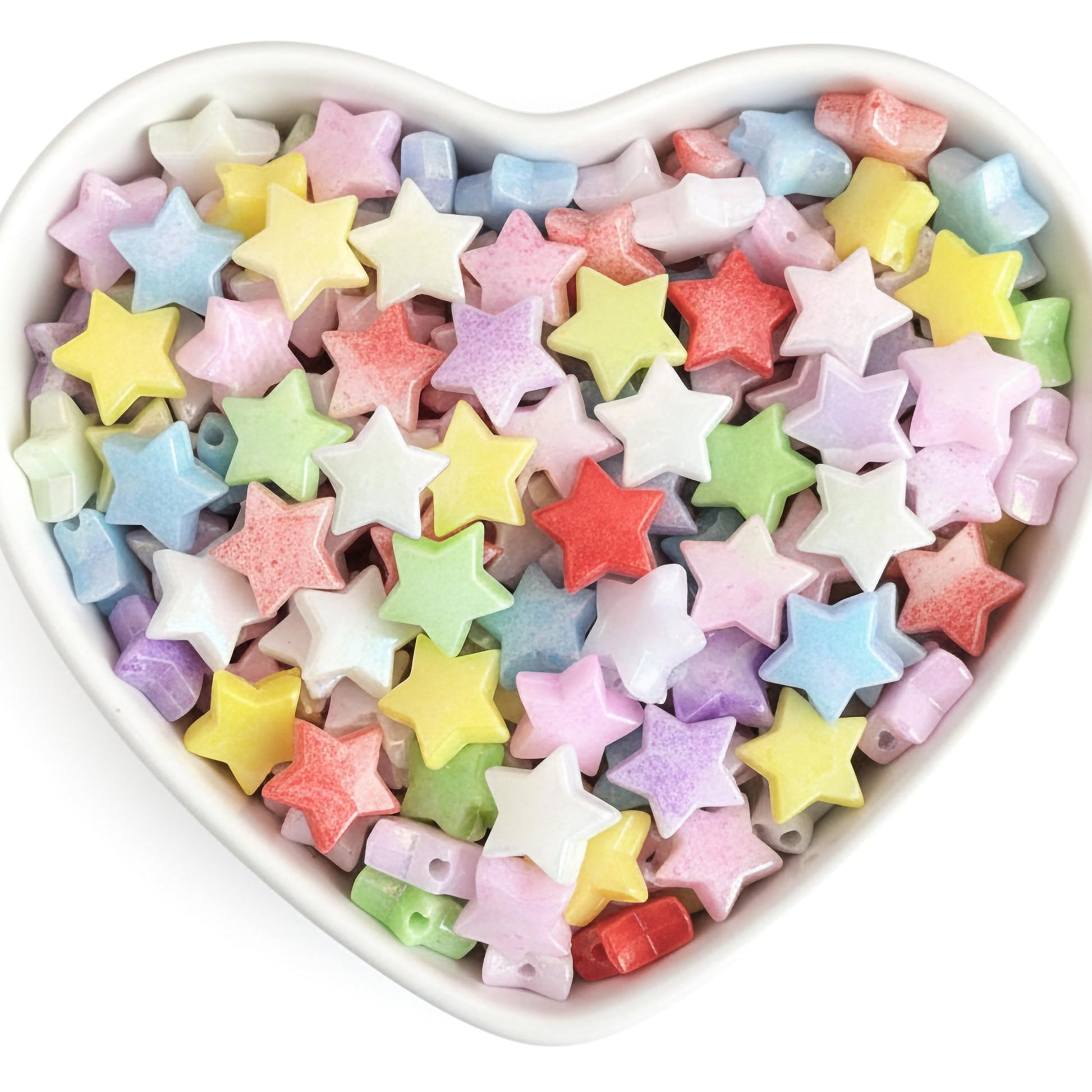 Star Beads for Bracelet Making, 10mm Plastic Star Shaped Multicolor product image