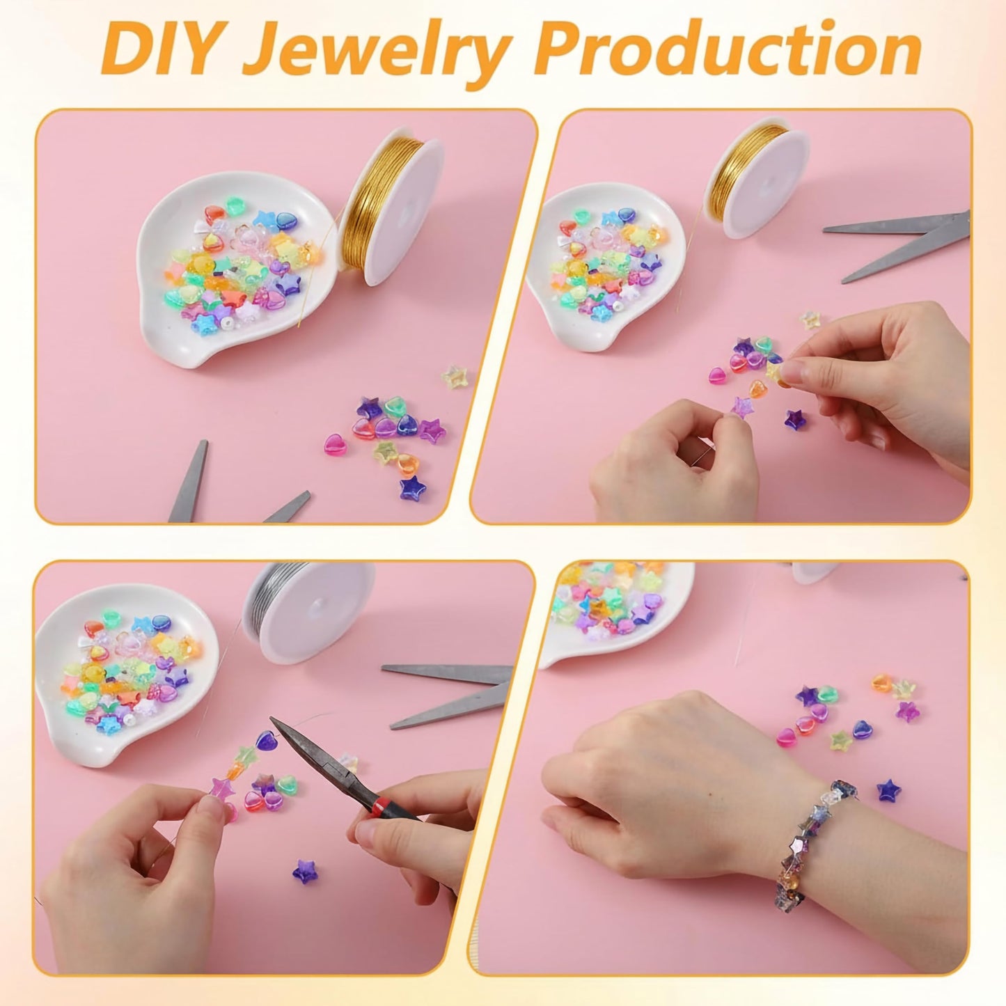Add a ready-to-use accent to DIY jewelry projects with jewelry-ready gear wire spools for bracelet making.
