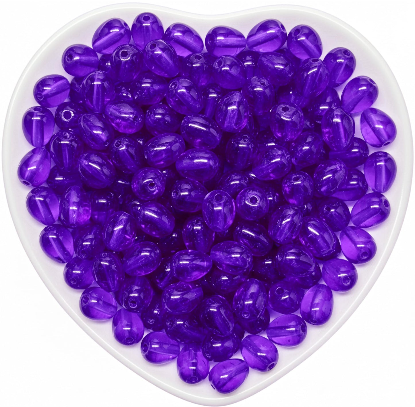 Make jewelry projects feel bright and refined with 10x6mm dark purple smooth glass bead drops.