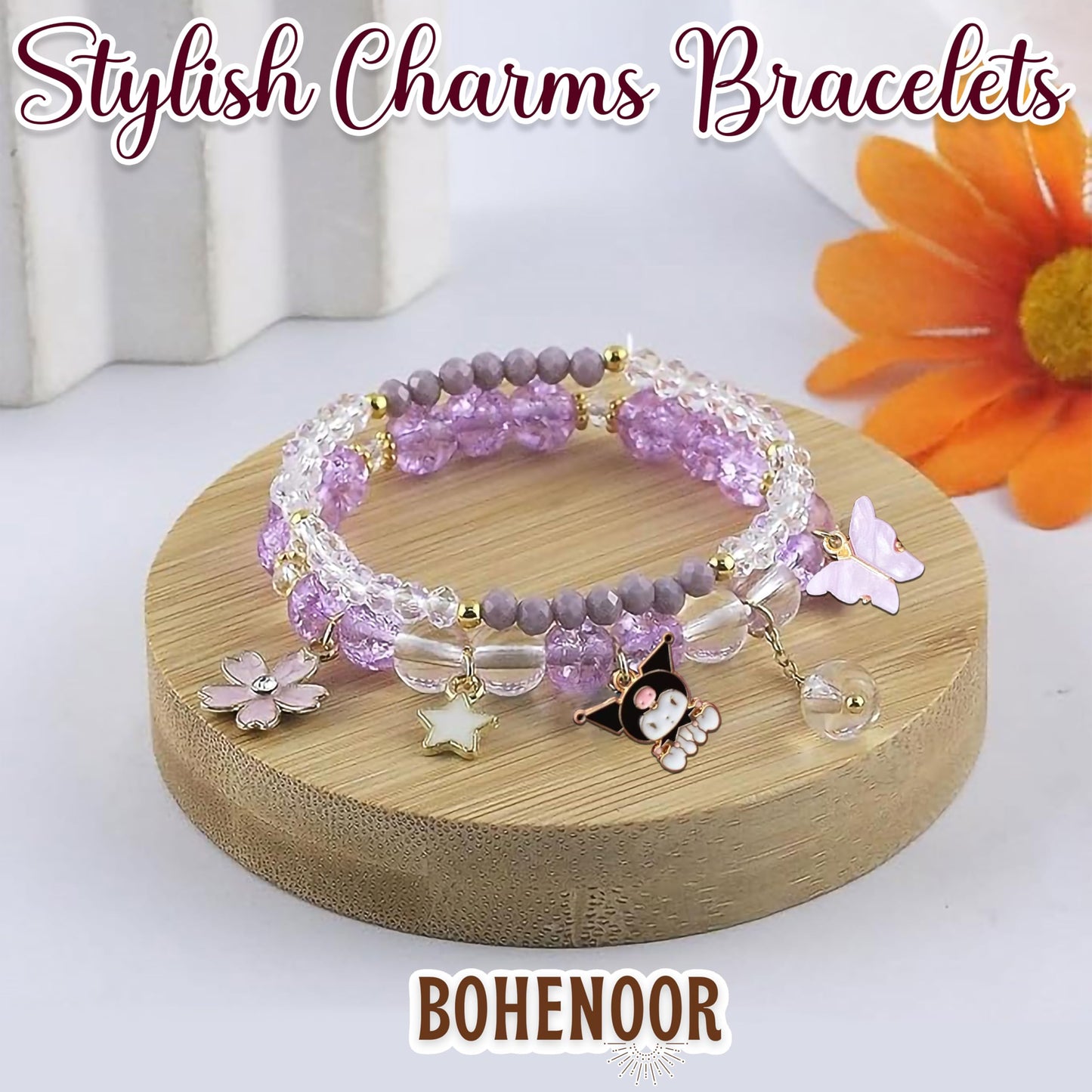 A neat decorative finish, useful in casual accessory looks and everyday styling makes purple white crystal and pearl bracelet suitable for festive outfits.