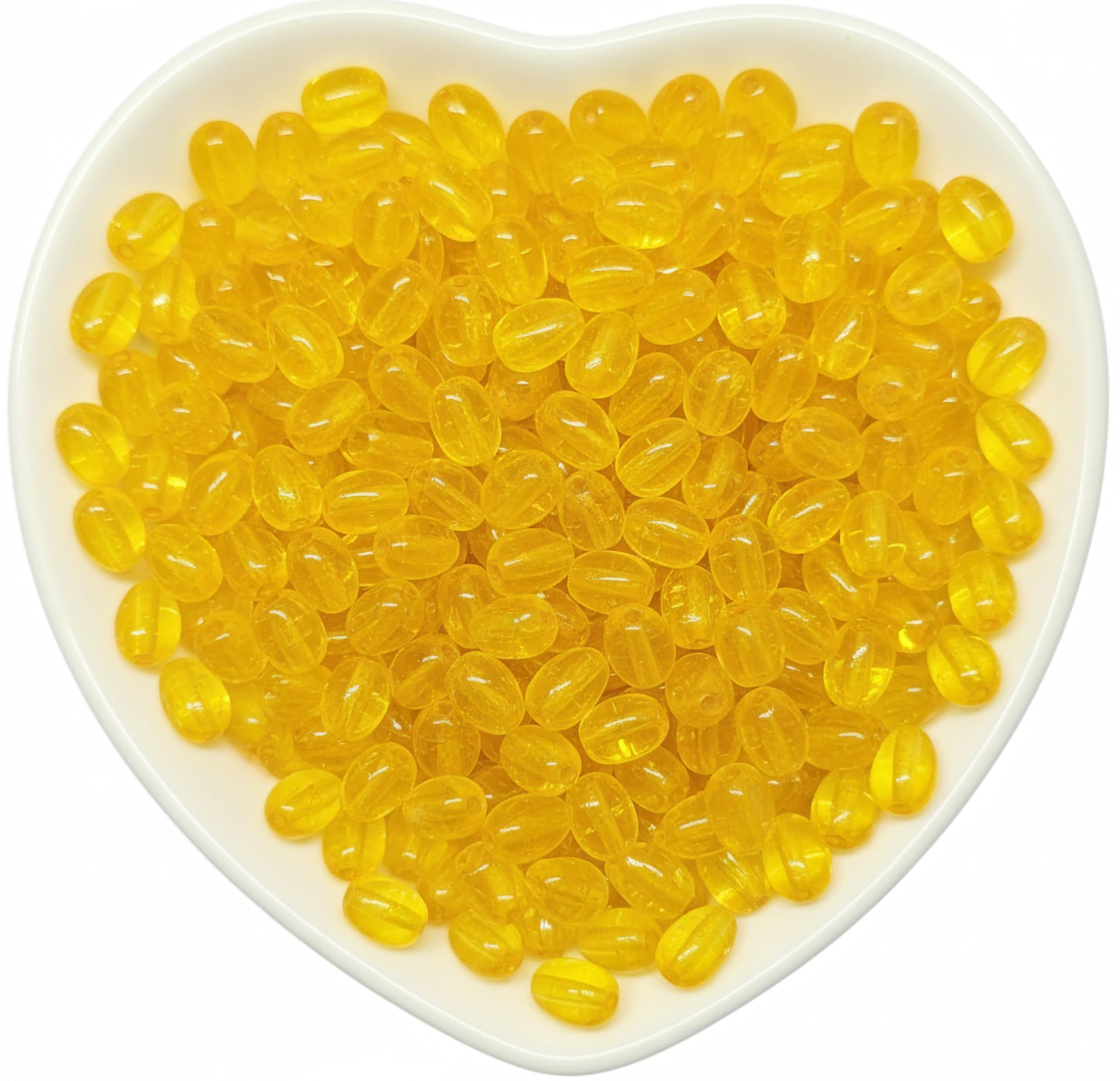 Build saree kuchu work and earring drops around 8x5mm yellow transparent glass bead pieces.