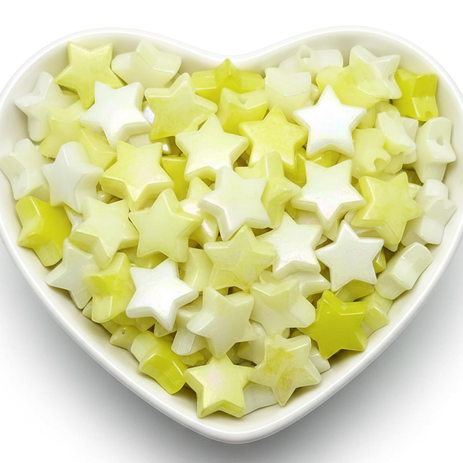 Star Beads for Bracelet Making, 10mm Plastic Star Shaped Yellow product image