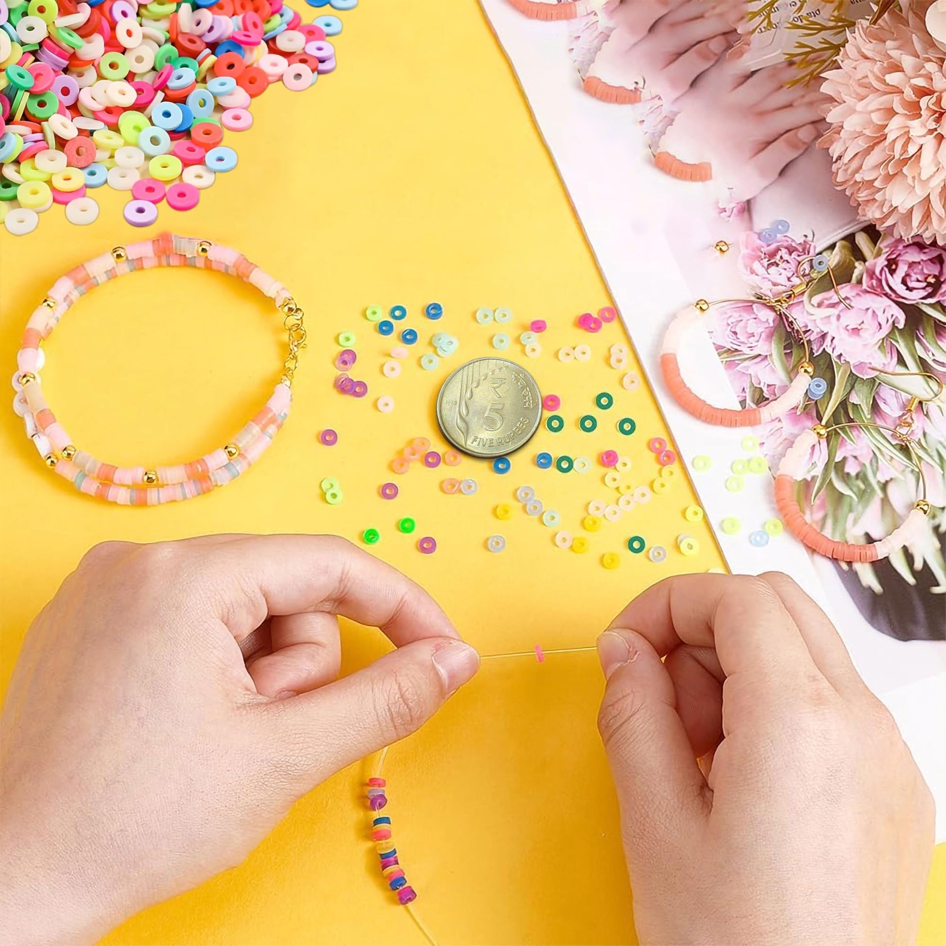 Preppy Heishi Bracelet Set for Girls gives daily wear, party wear and gifting a neat accessory finish.