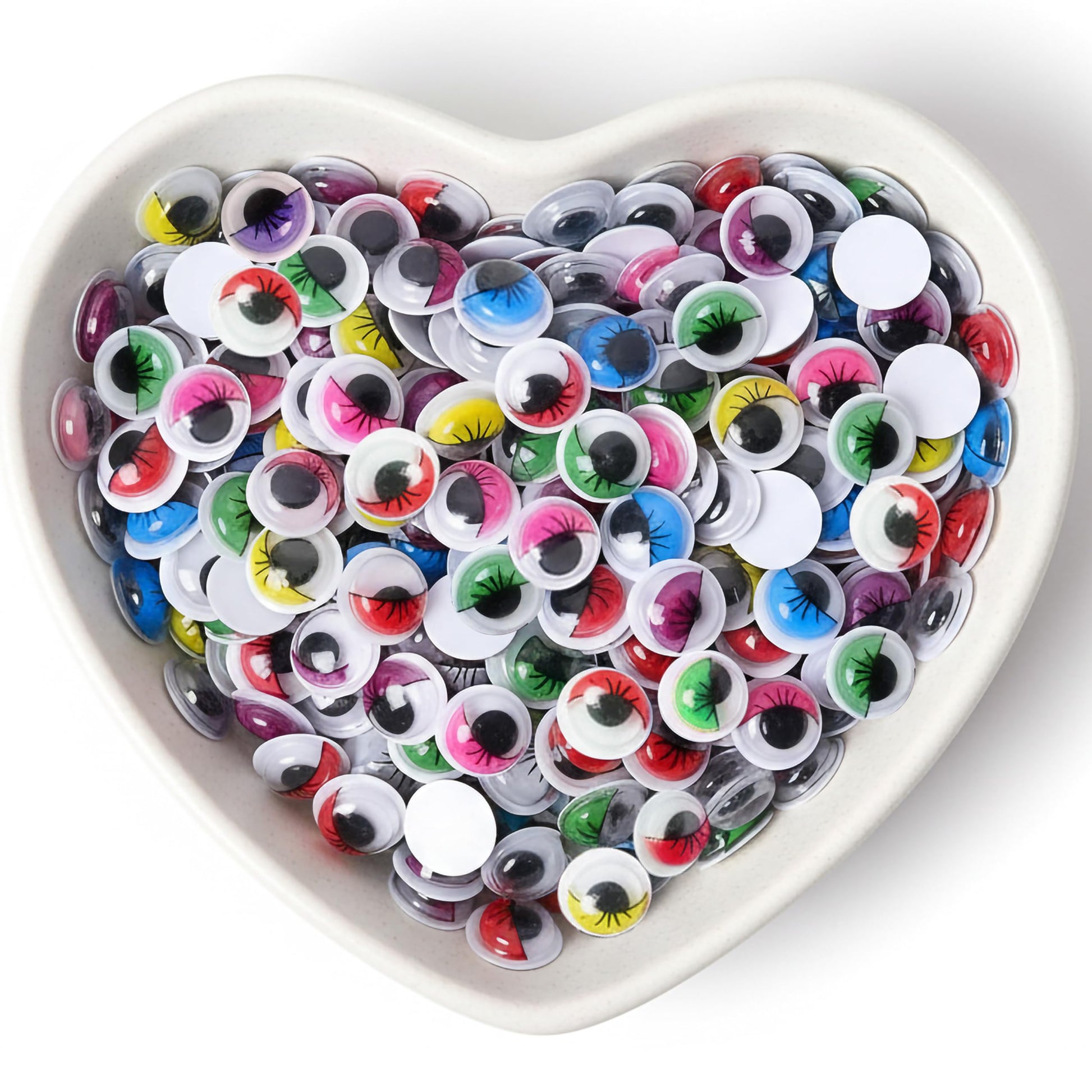 Give dolls, masks and scrapbook characters a charming look using 10mm moving eyes with lashes.