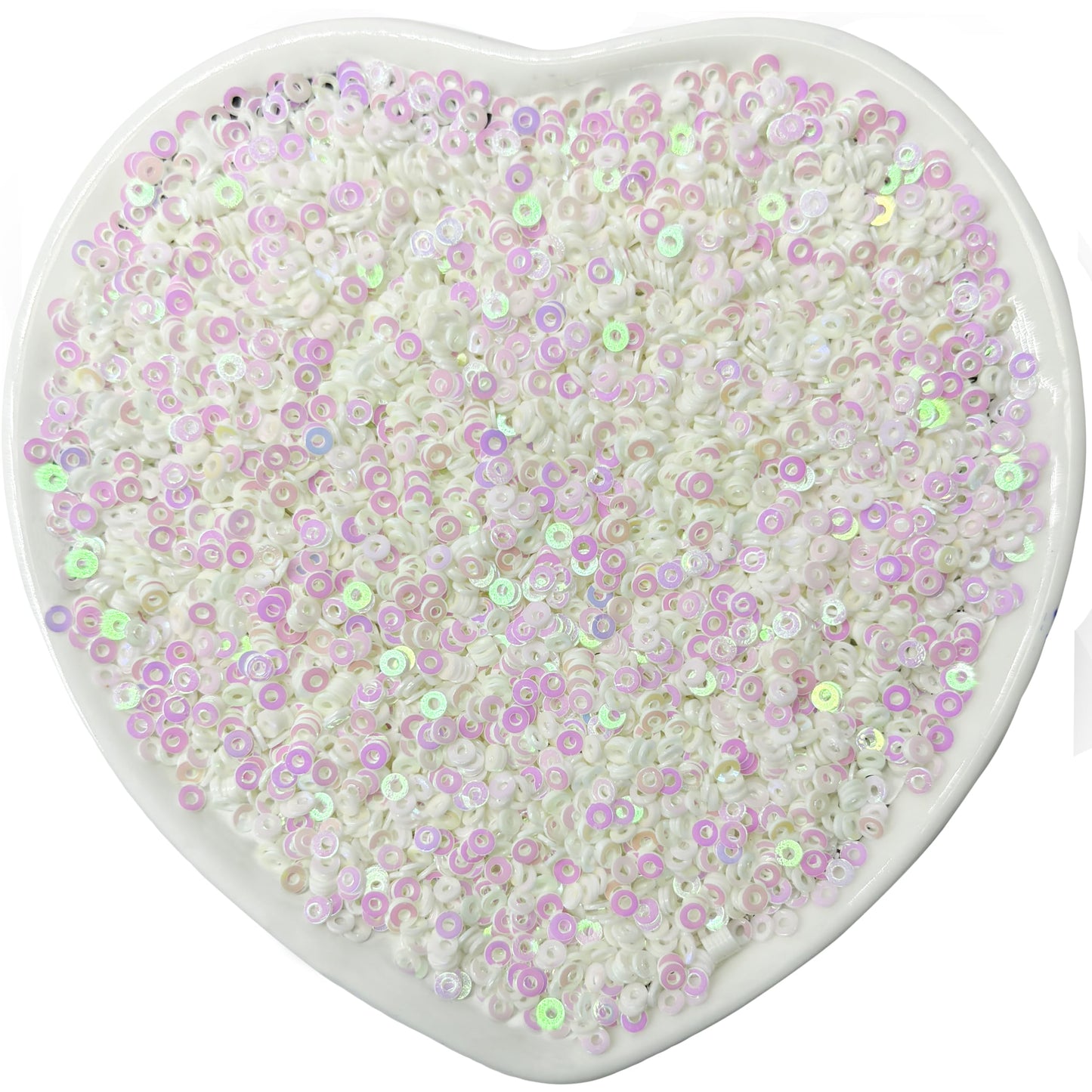 Embroidery Sequins, 2mm Flat Round Sitara, Shimmering Chumki SHINE WHITE product image