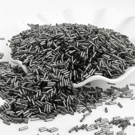 Silver grey 5mm bugle small cut cylinder silverline tubes 5mm shiny is a clean finishing element for DIY craft projects, creative hobby work and decorative handmade designs.