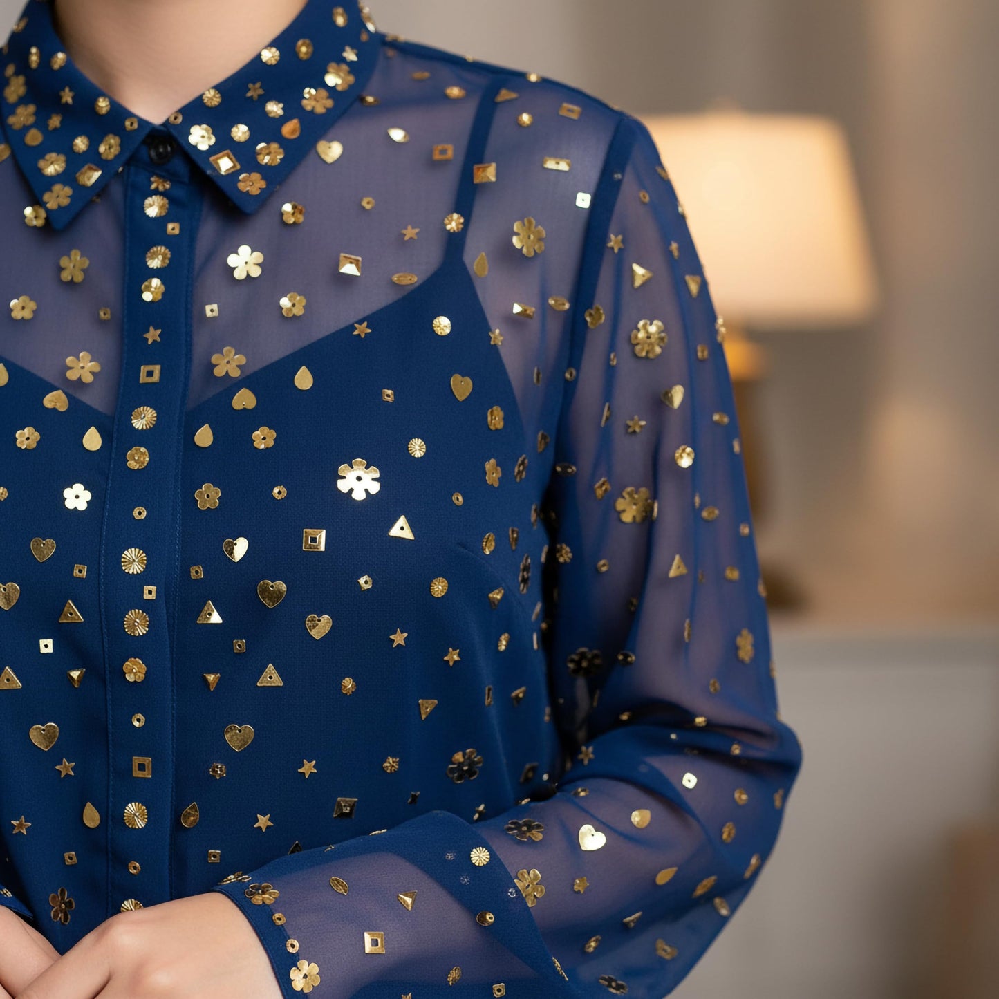 Bring neat handmade detail to dress decoration and boutique craft projects through festive gold dress craft sequins.