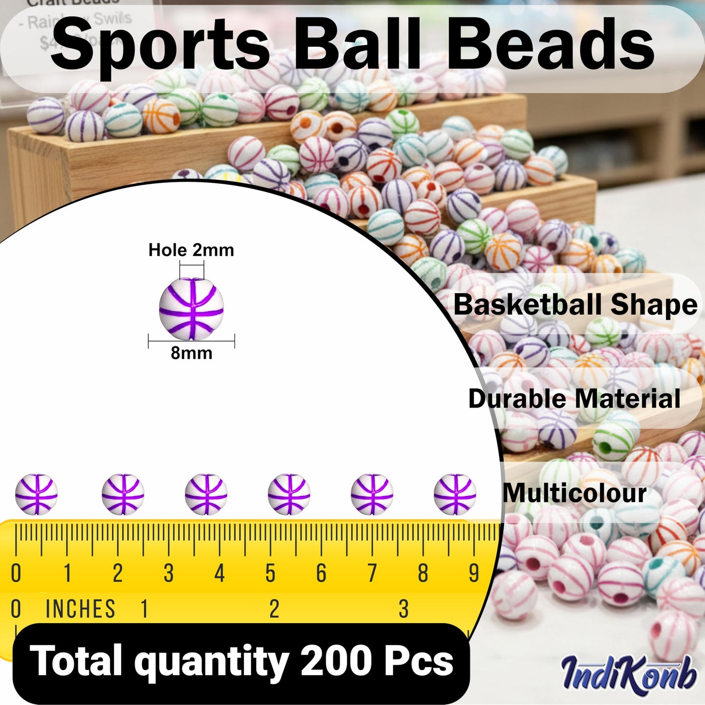 Multicolor lined white beads for jewelry making crafts
