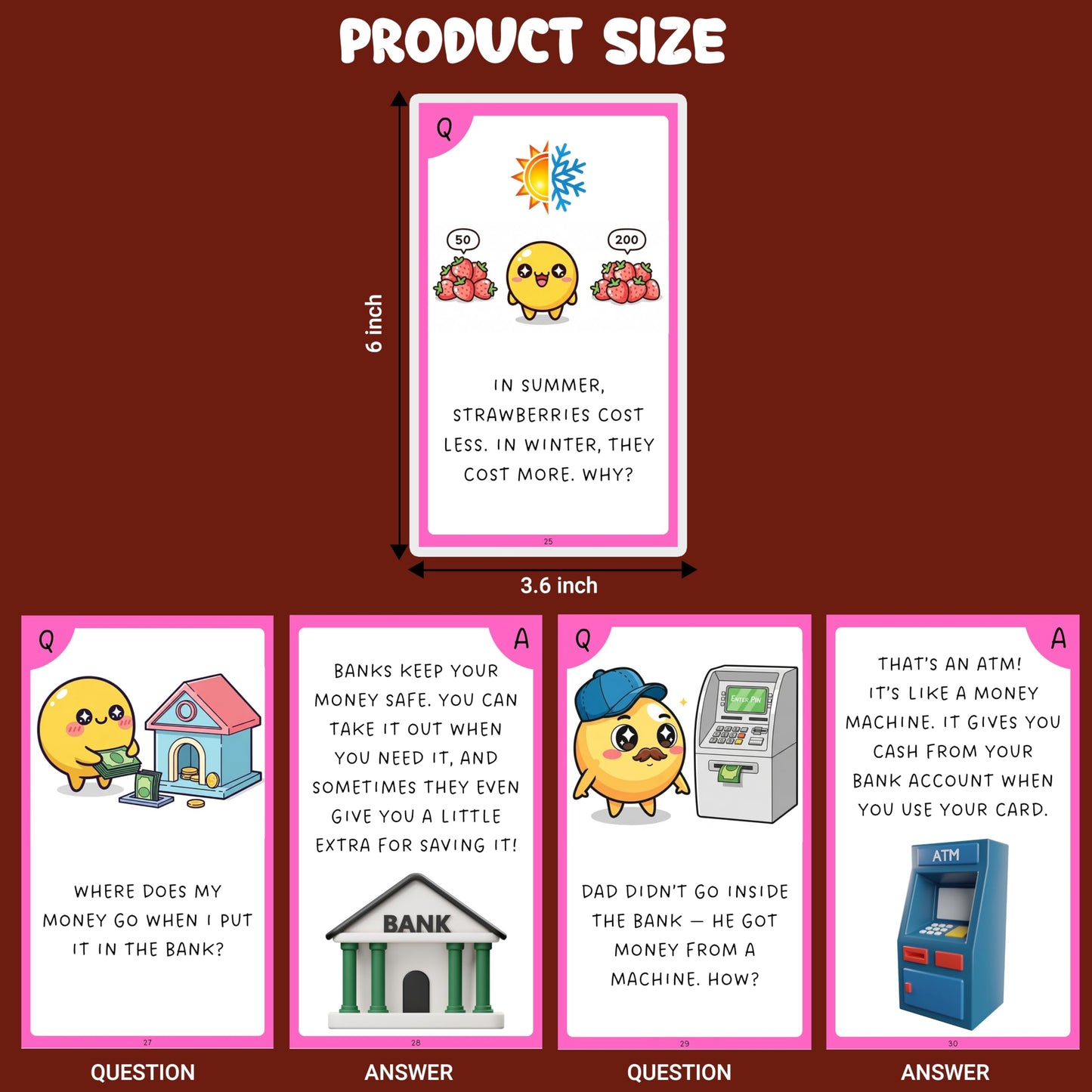 Multi-color Commerce Flash Cards for Kids Set Paper. Additional product image showing more details of the craft product.