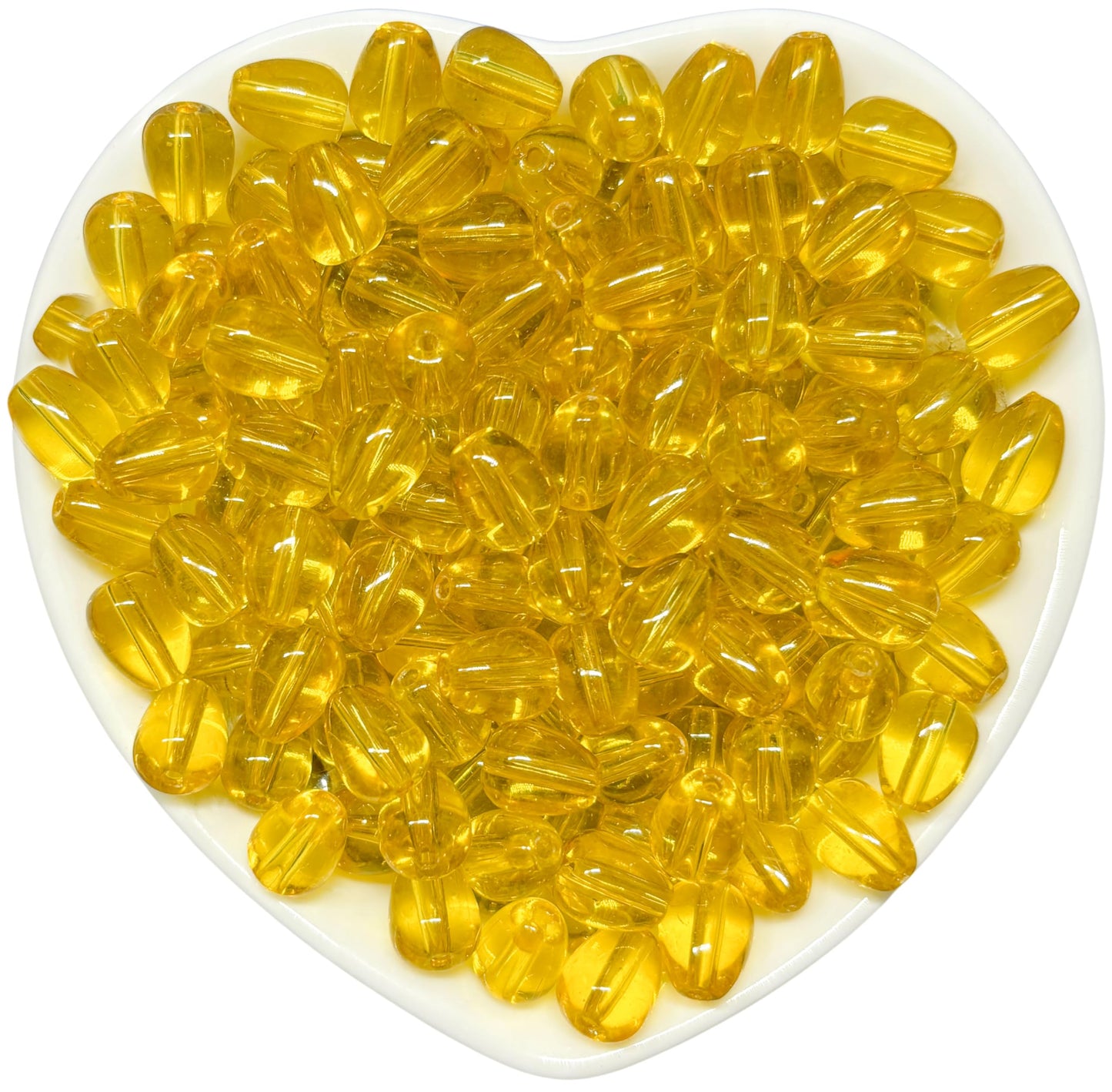 Finish DIY charm making with 10x6mm yellow drop beads that suit small jewelry accents.