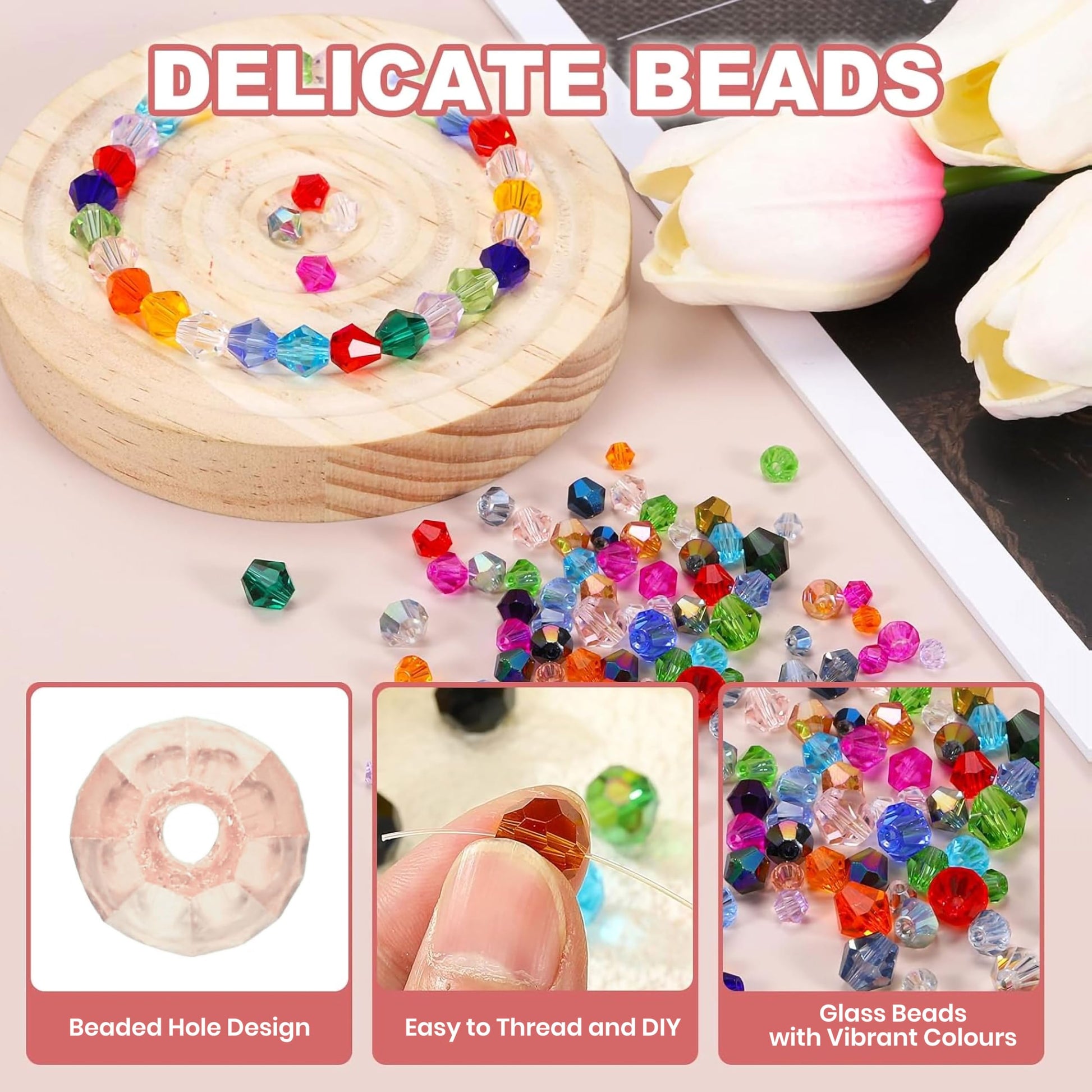 Light Pink Multicolor Kundan Stones for Embroidery and Jewelry. Detailed product image showing size, surface, and material quality.