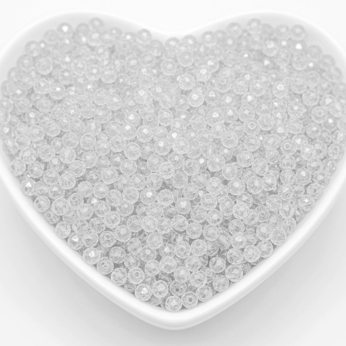 Crystal Rondelle Beads for Jewellery Making, 4mm Tyre Shape WHITE product image