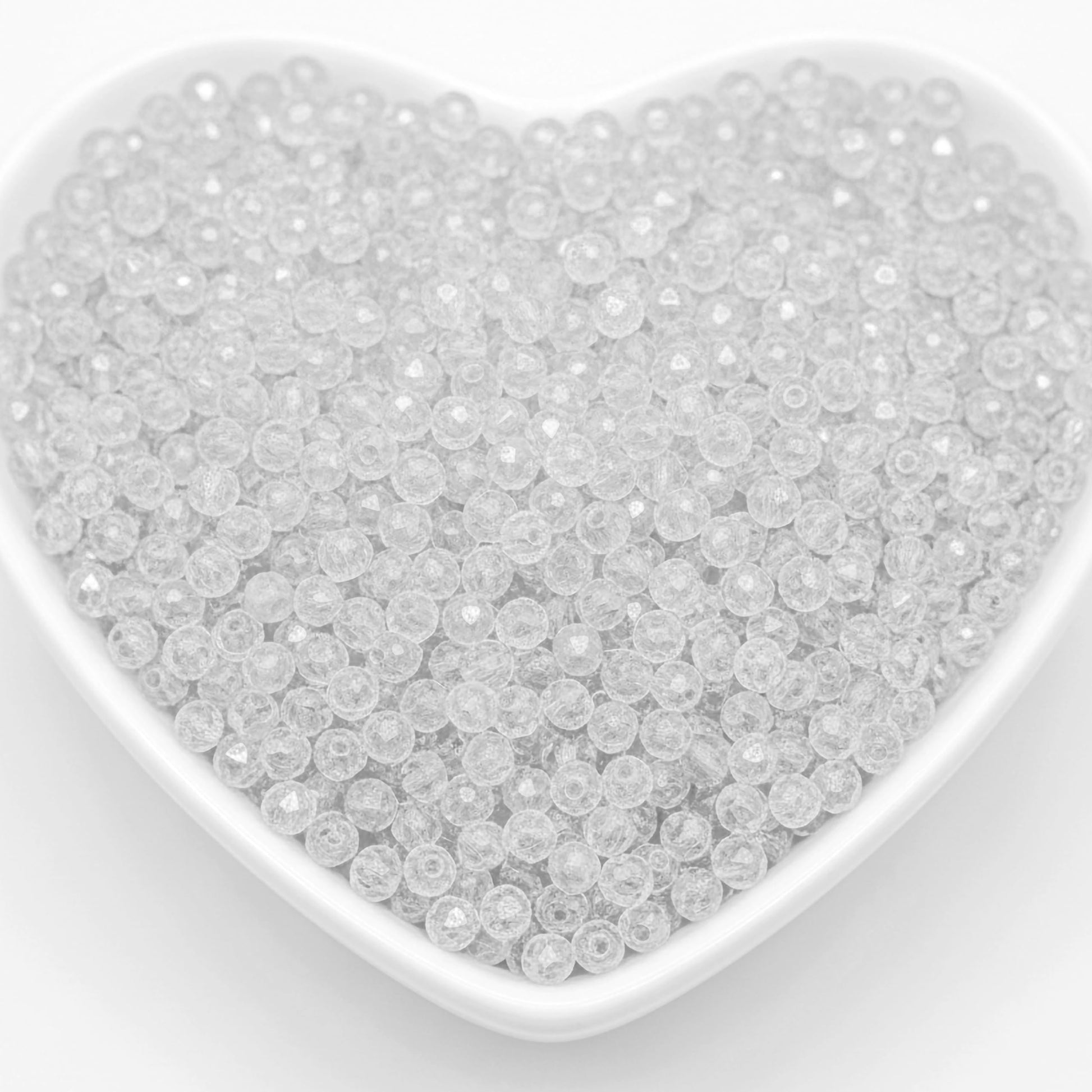 Crystal Rondelle Beads for Jewellery Making, 4mm Tyre Shape WHITE product image
