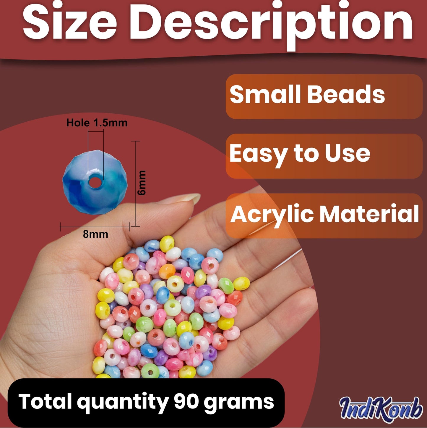 Multicolor Acrylic Marble Beads Set for Jewelry Making Multicolour image 2