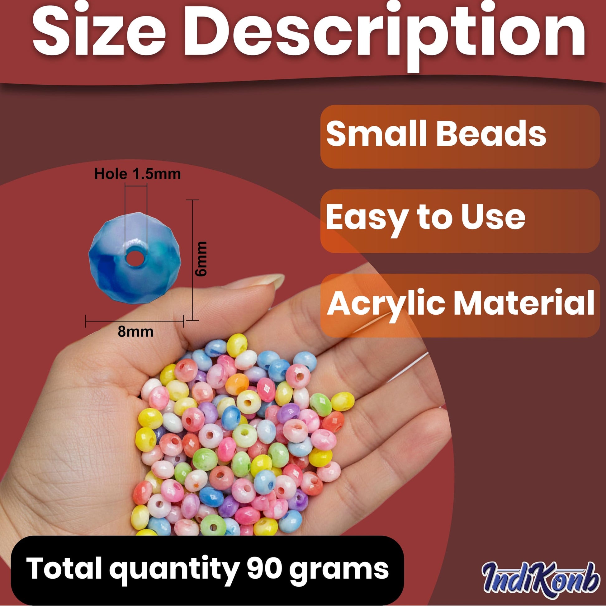 Multicolor Acrylic Marble Beads Set for Jewelry Making Multicolour image 2