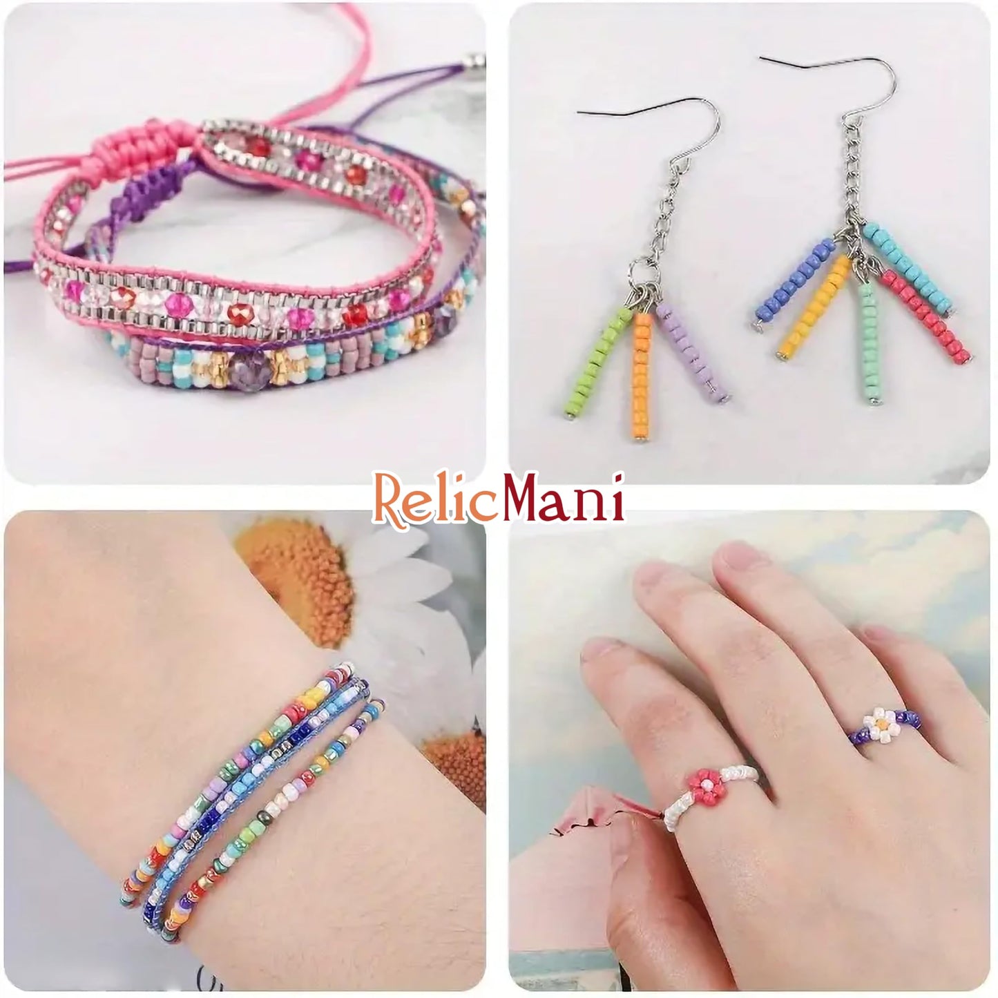 Glass Seed Beads for Jewellery Making, 3mm Small Mini Beads 15 Colours image 5