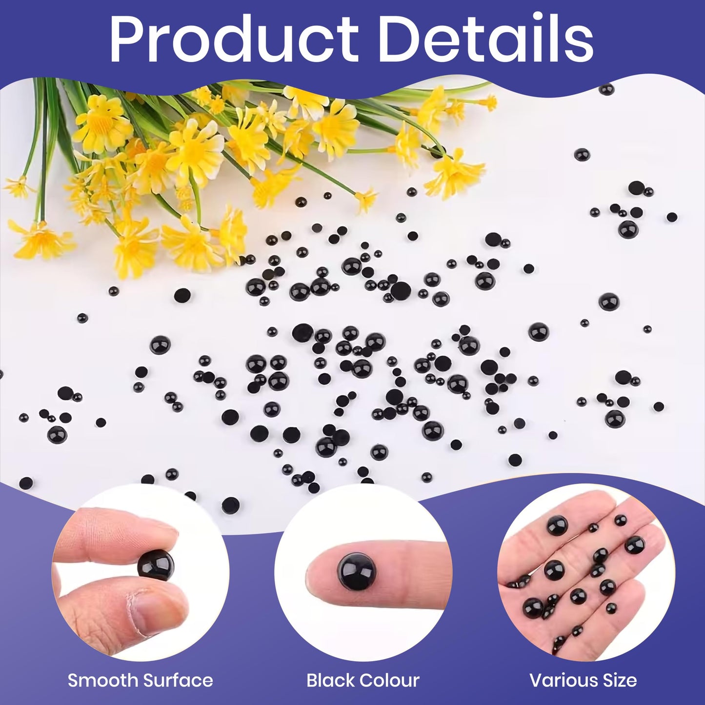 Use polished craft pearl pieces to add clean detail to phone case art and garment embellishment.