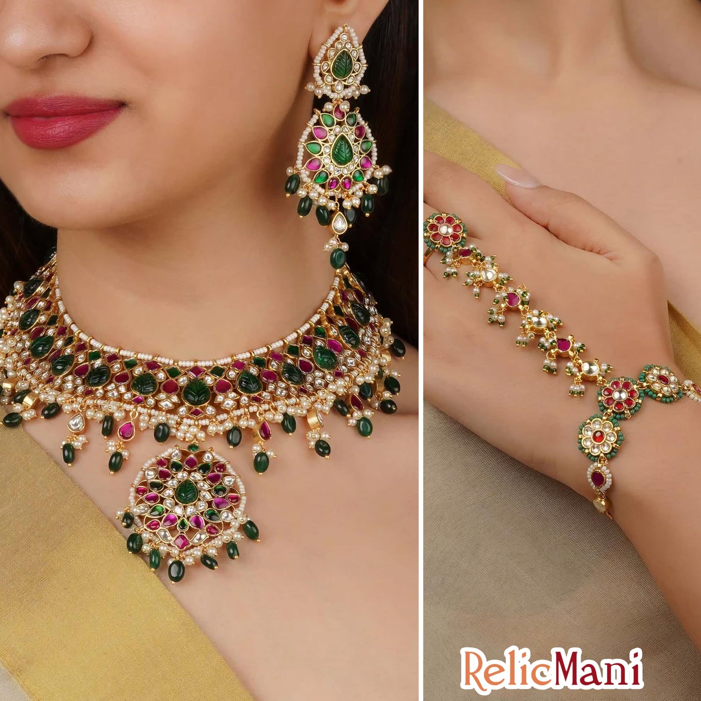 Multicolor Kundan Stones Kit for Embroidery & Jewelry Making Blue, Green, Red image 5