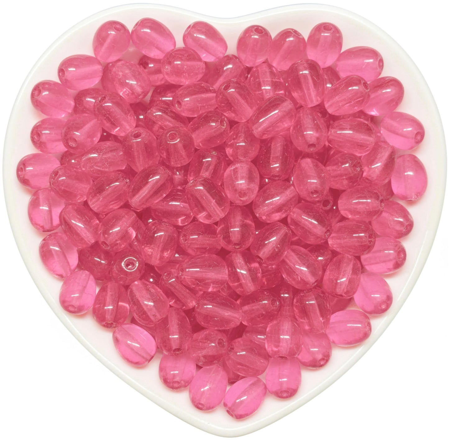 Bring a polished craft finish to DIY jewelry with 10x6mm pink tiny glass drop beads.