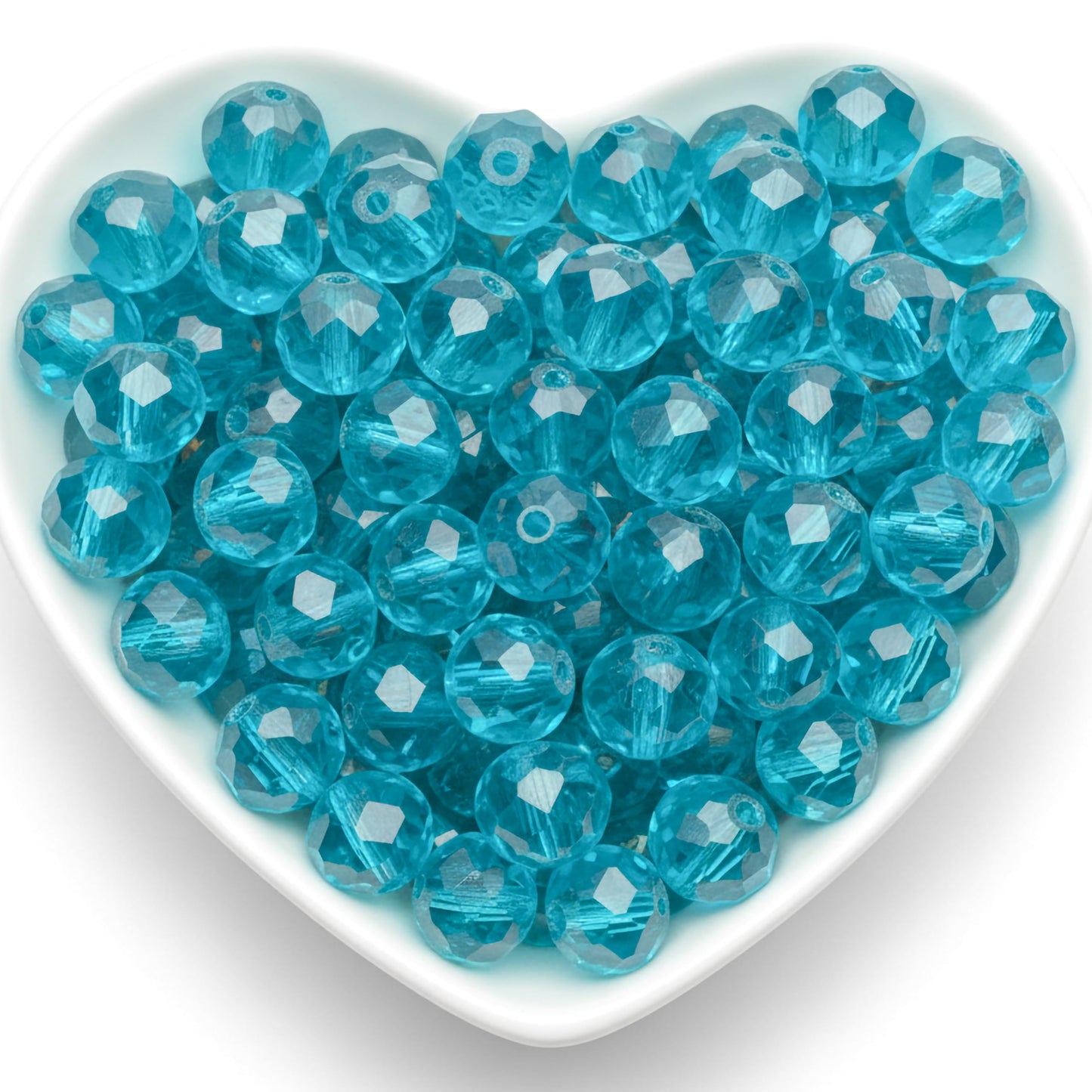 10mm Cyan Crystal Glass Beads for Jewellery Making product image