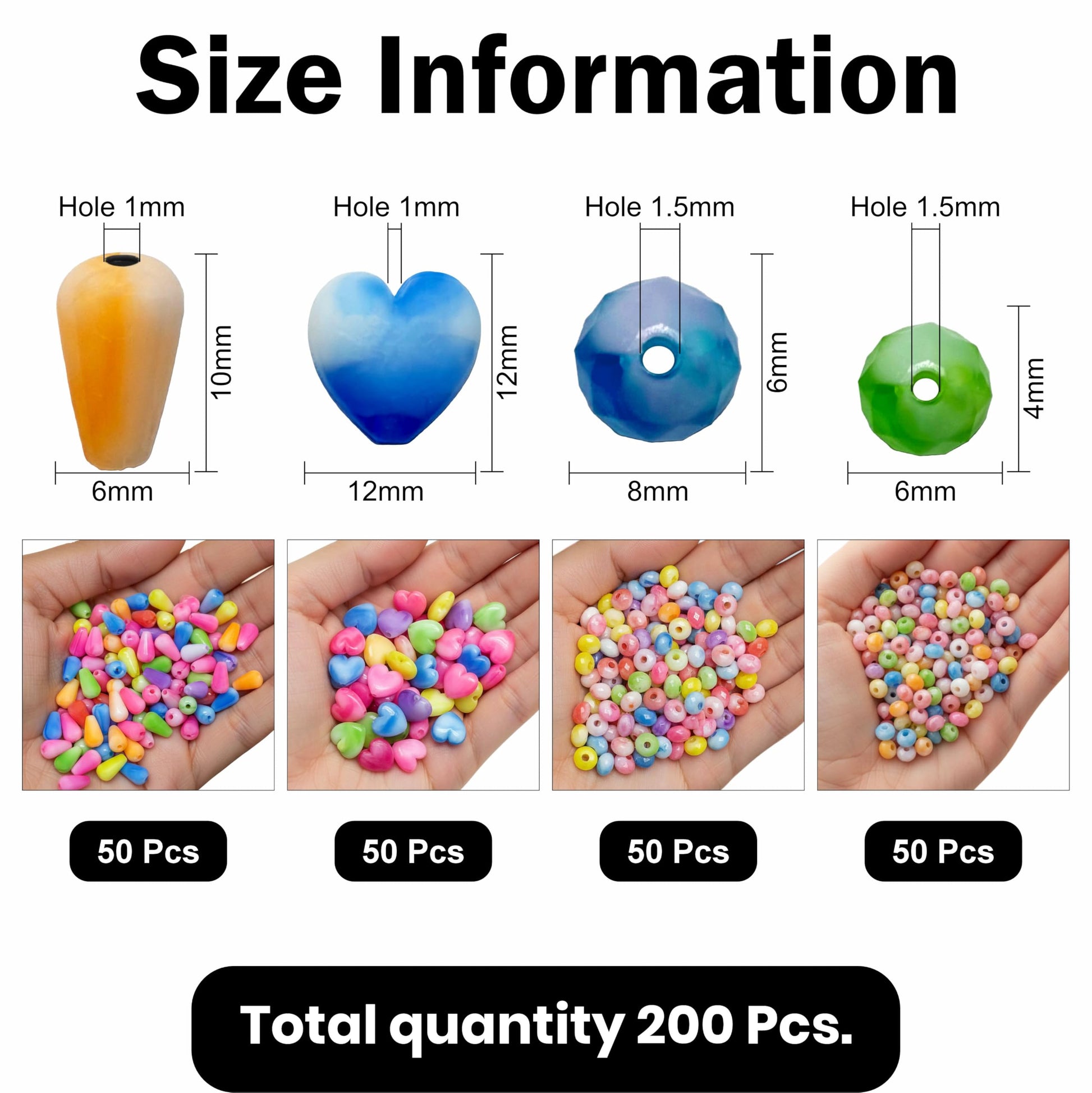 Multicolor Acrylic Marble Beads Set for Jewelry Making Multicolour image 2