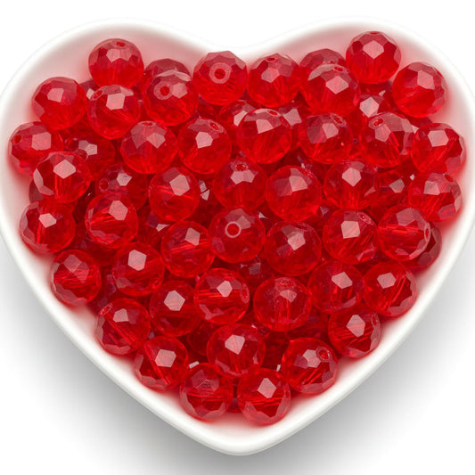 10mm Dark Red Crystal Glass Beads for Jewellery Making product image