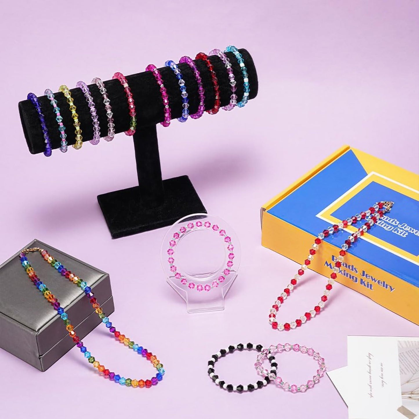 Tyre Shape Crystal Beads for Jewellery Making, 12-Color Multicolour 01 image 5