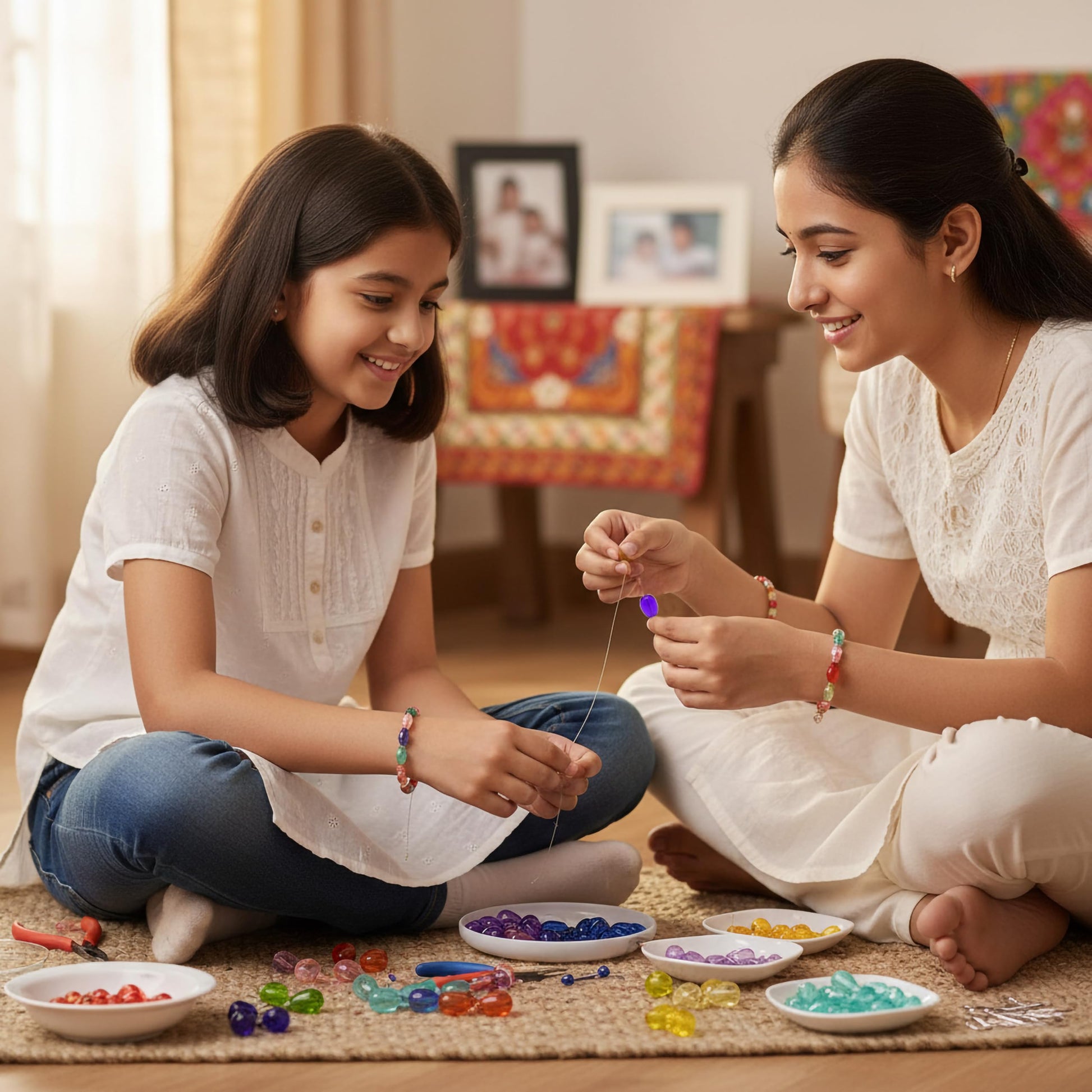 Choose assorted glossy transparent bead drops to add clean bead detail across earring drops and latkan designs.