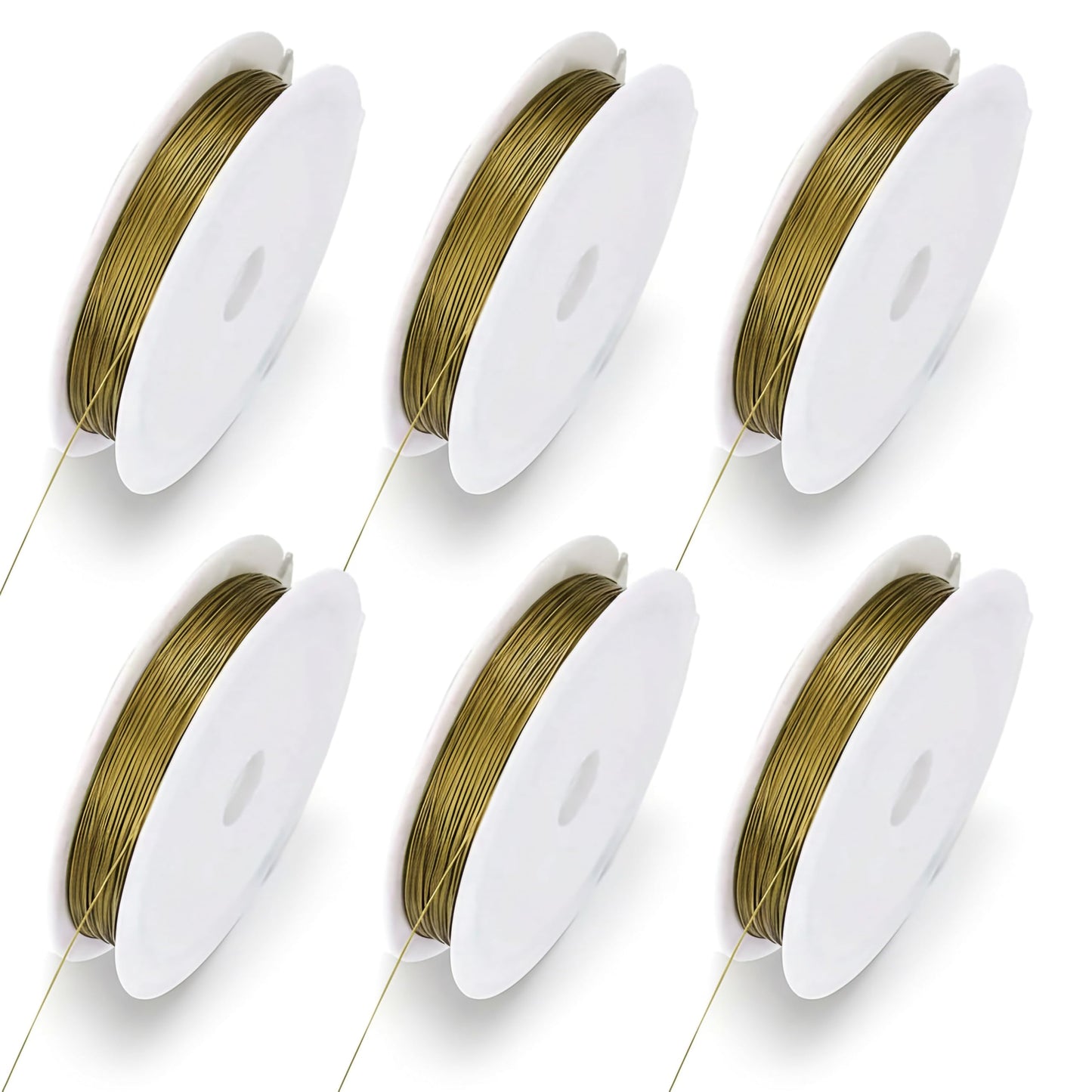 0.5mm Jewelry Wire for Craft & Flower Making, Flexible Metal Gold 6Pcs product image