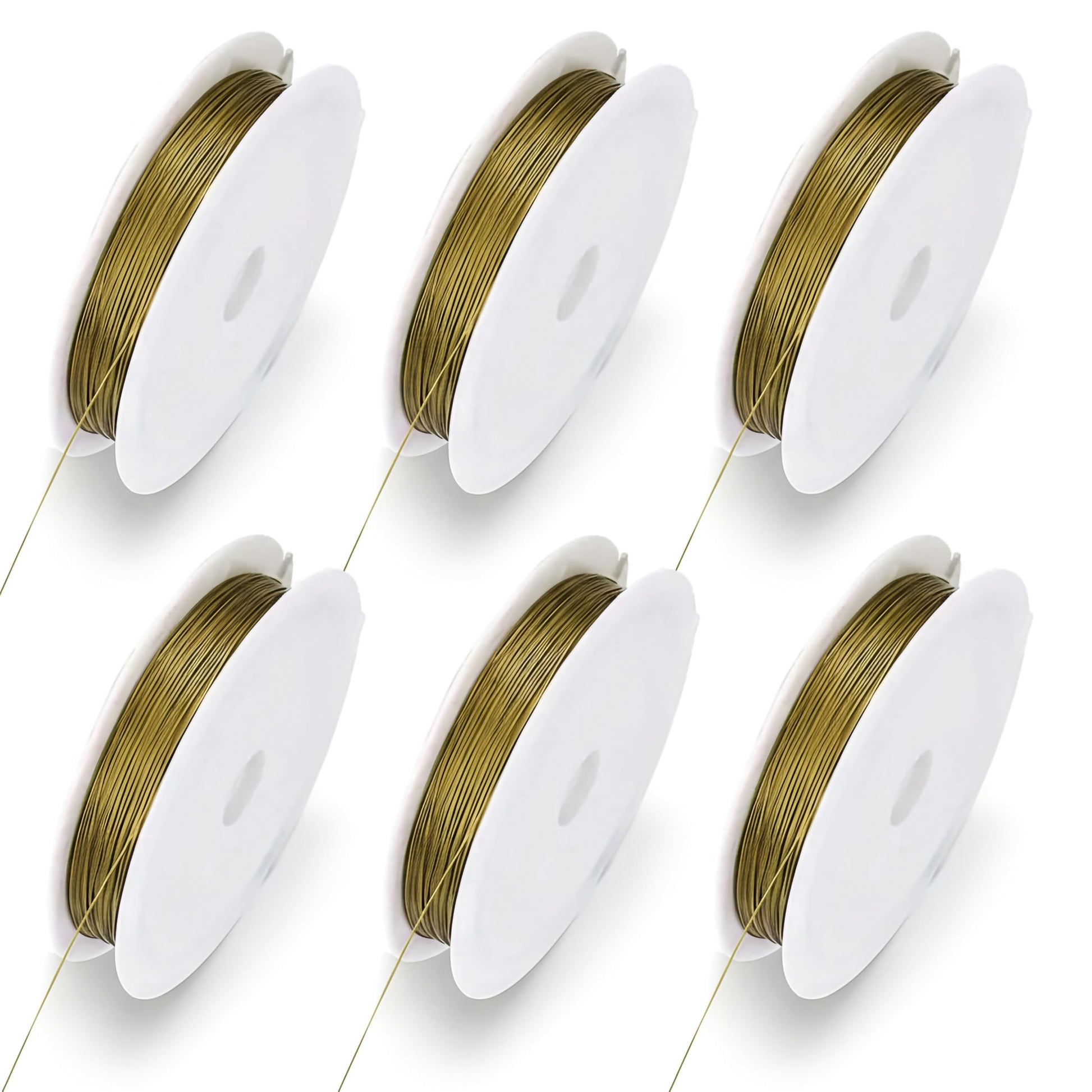 0.5mm Jewelry Wire for Craft & Flower Making, Flexible Metal Gold 6Pcs product image
